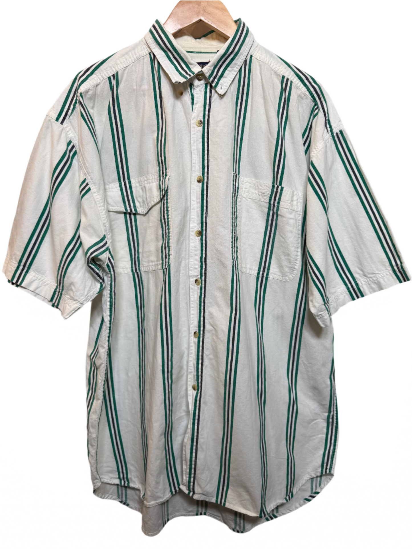 Revenge Mens White Striped Shirt (Size XXL)