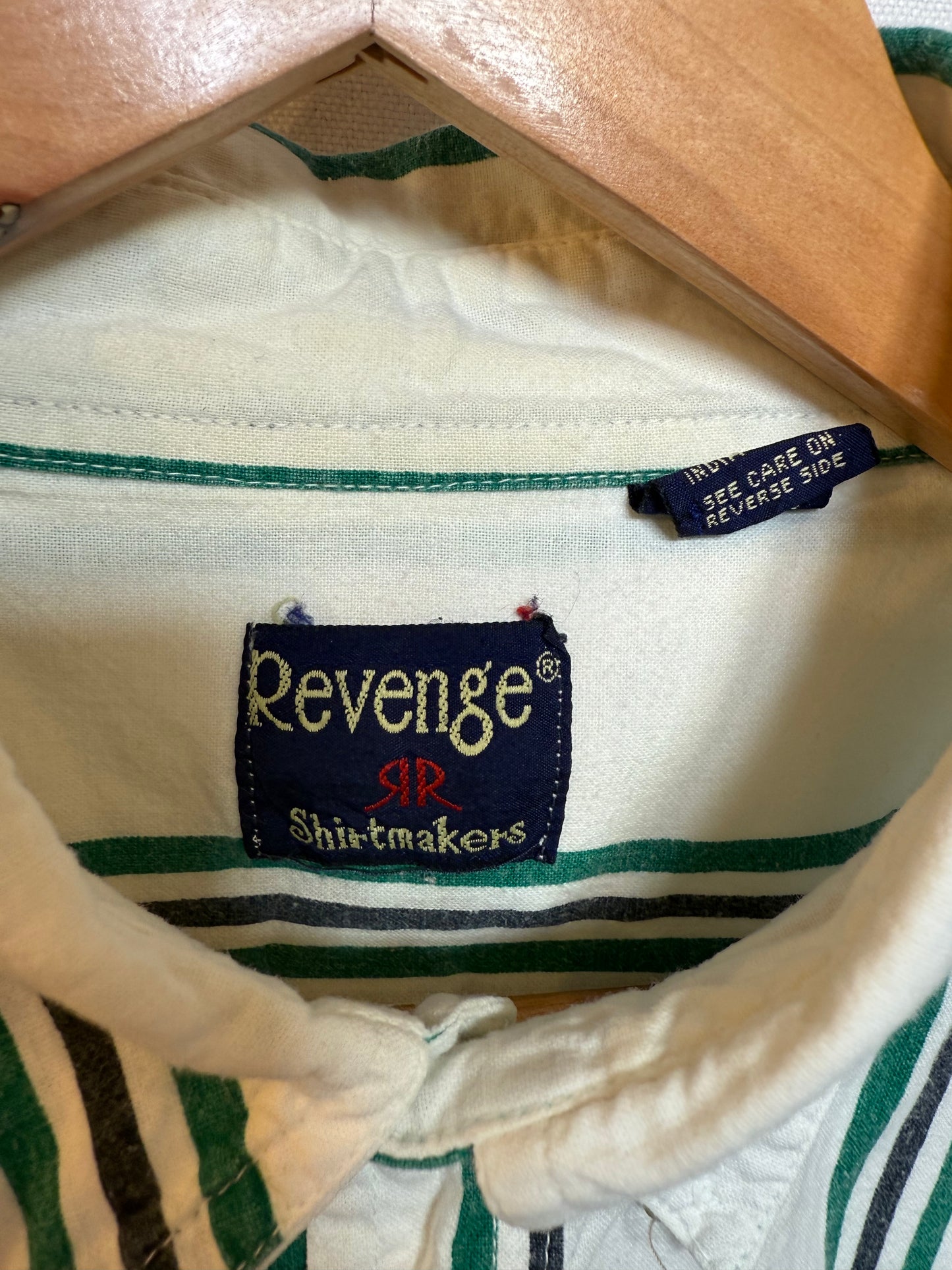 Revenge Mens White Striped Shirt (Size XXL)