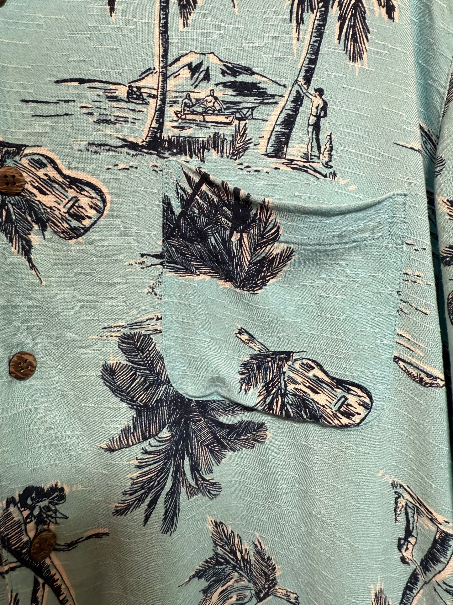 Hawaiian Mens Blue Shirt (Size XL)