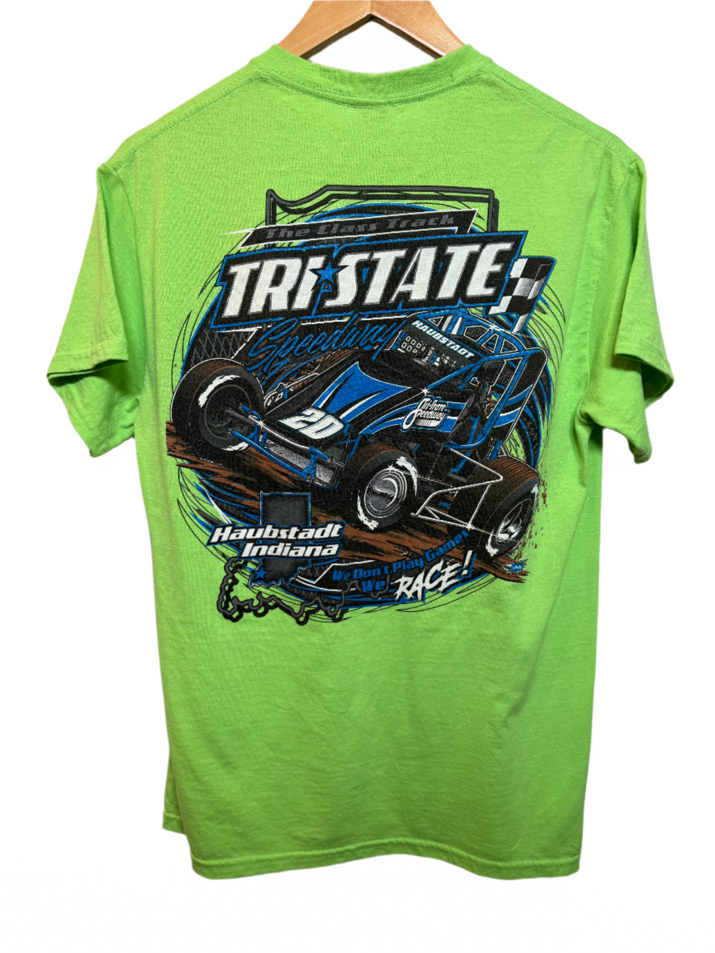 Tri State Speedway Mens Green T Shirt (Size M)