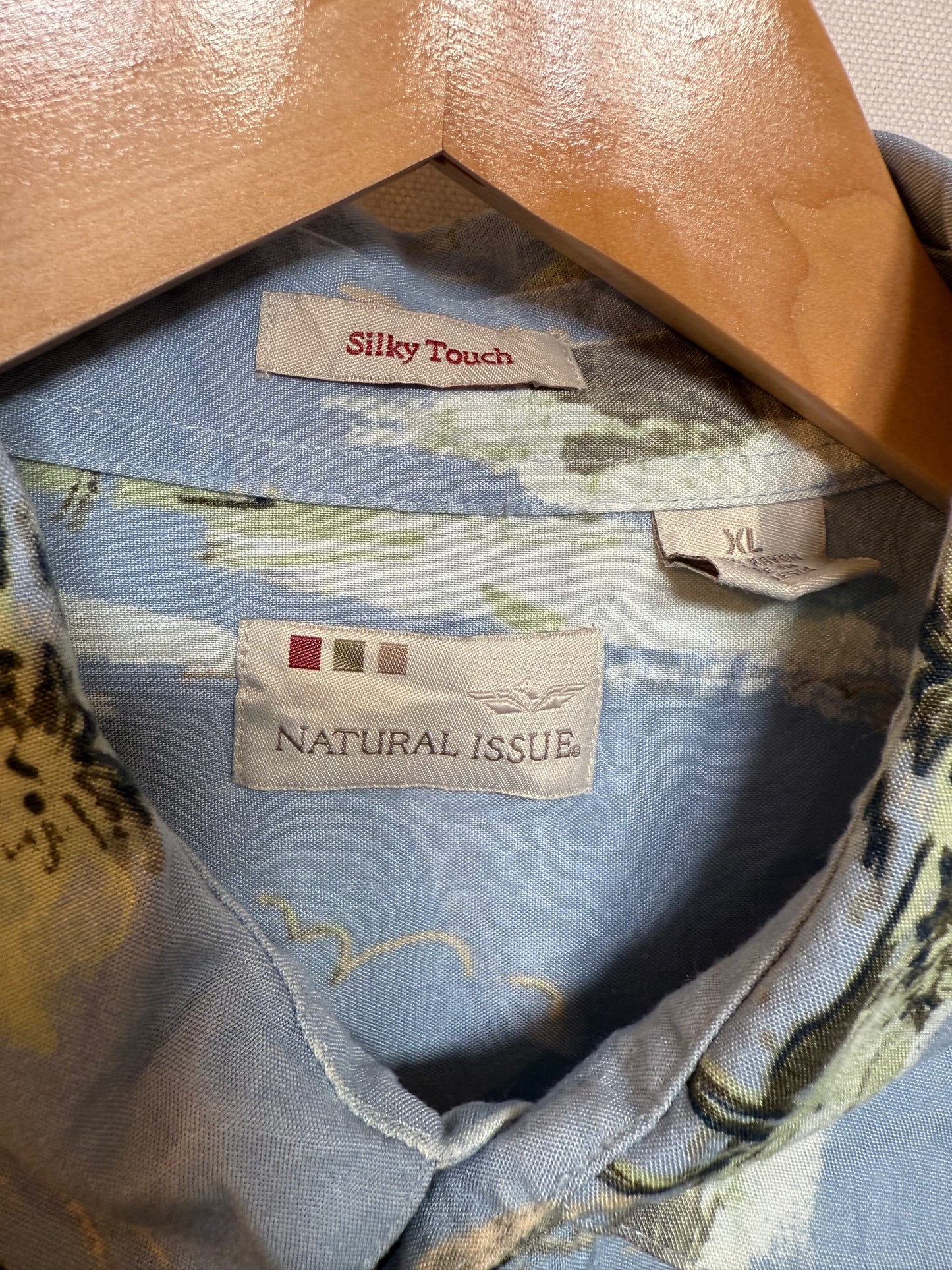 Natural Issue Mens Blue Hawaiian Shirt (Size XL)