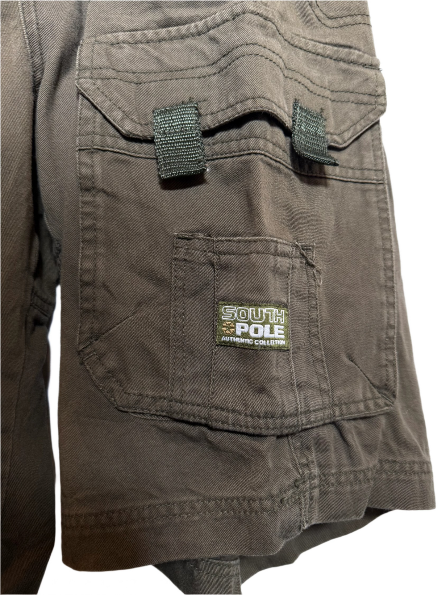 SouthPole Mens Green Cargo Shorts (Size L)