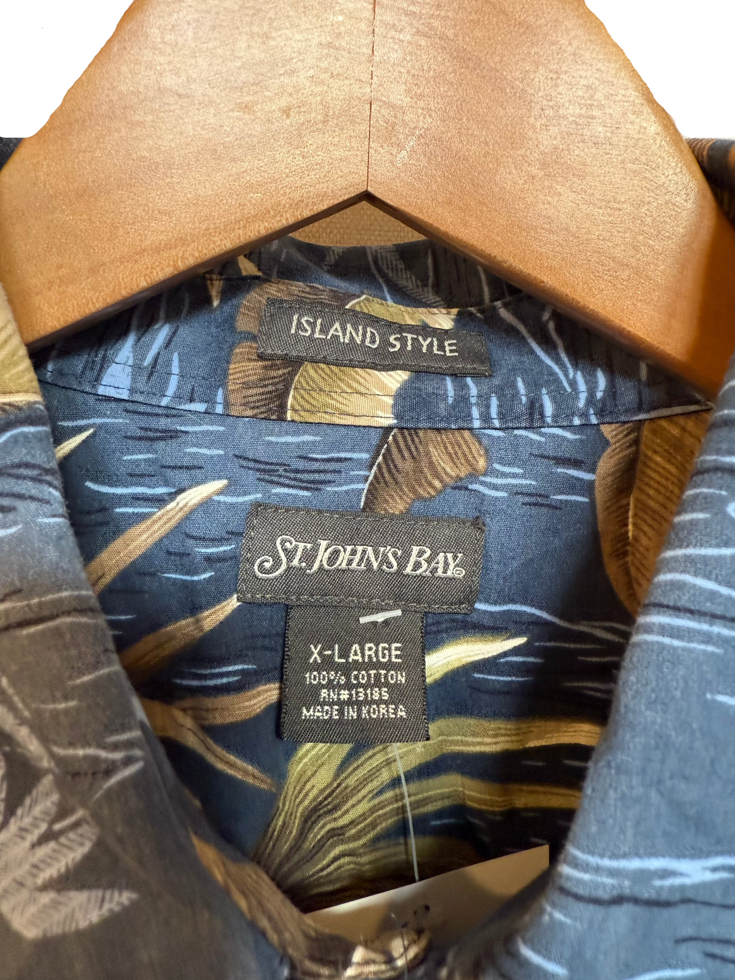 St Johns Bay Mens Blue Hawaiian Shirt (Size XL)