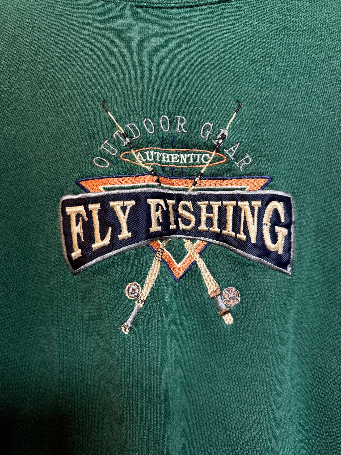 Fly Fishing Mens Green Sweatshirt (Size XL)