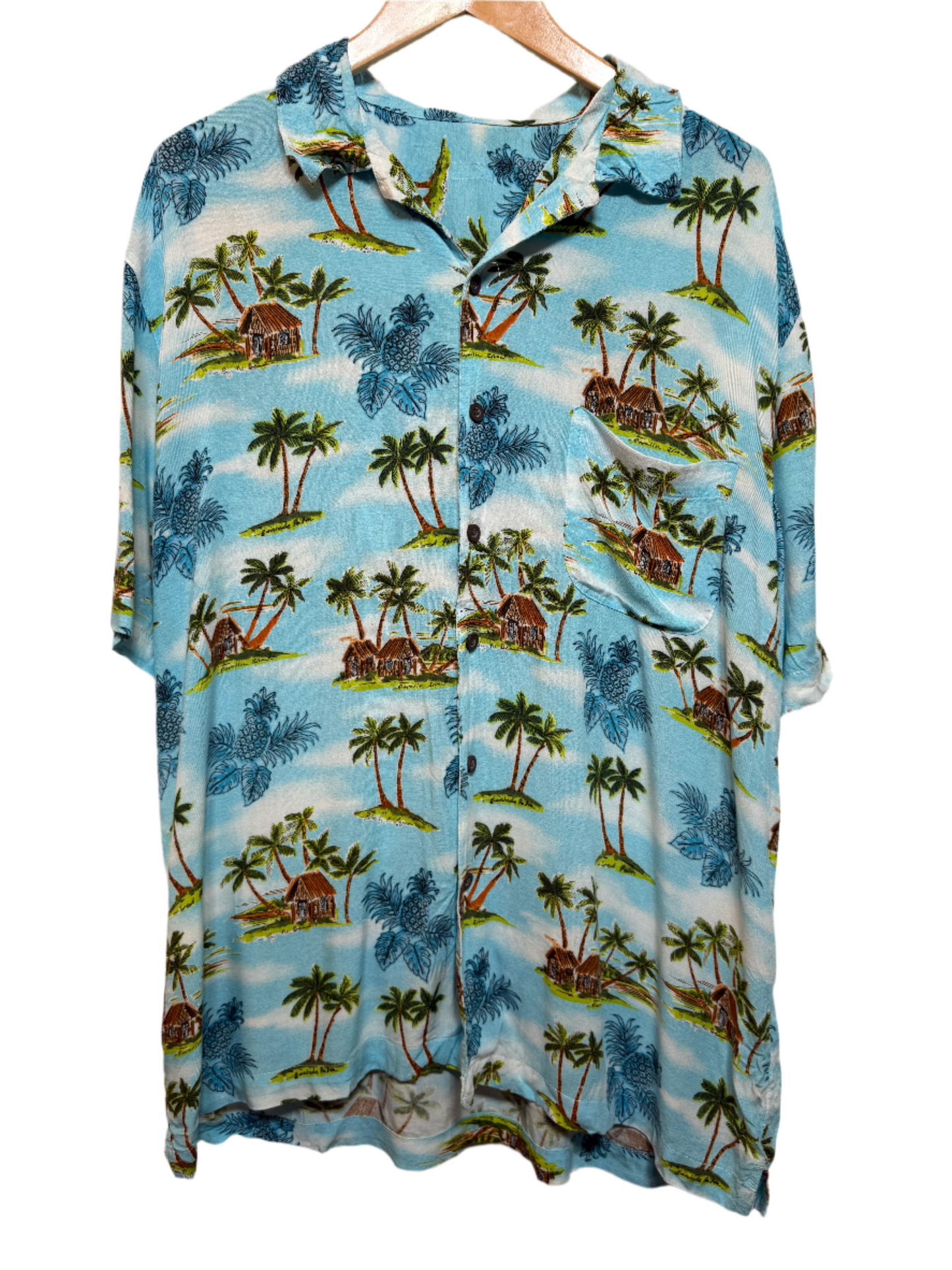 Blue Hawaiin Mens Shirt (Size L)