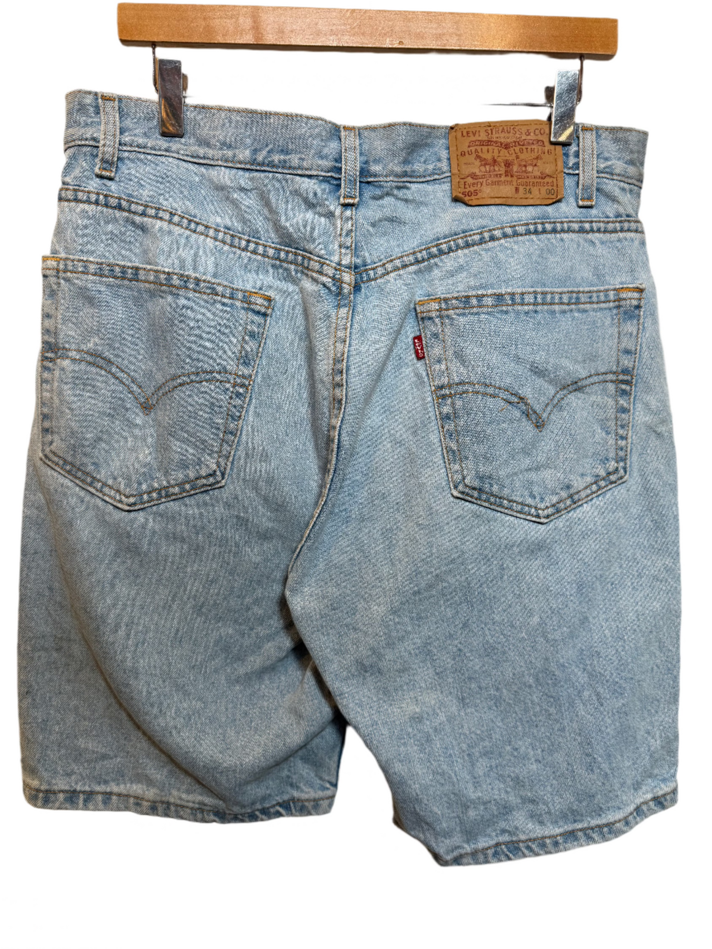 Levi 505 Light Blue Denim Jorts (W34)