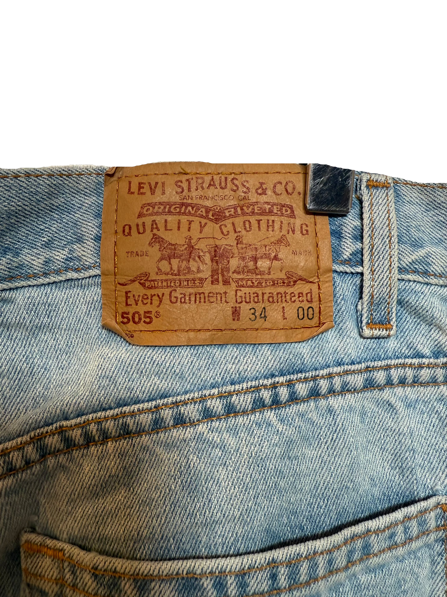 Levi 505 Light Blue Denim Jorts (W34)