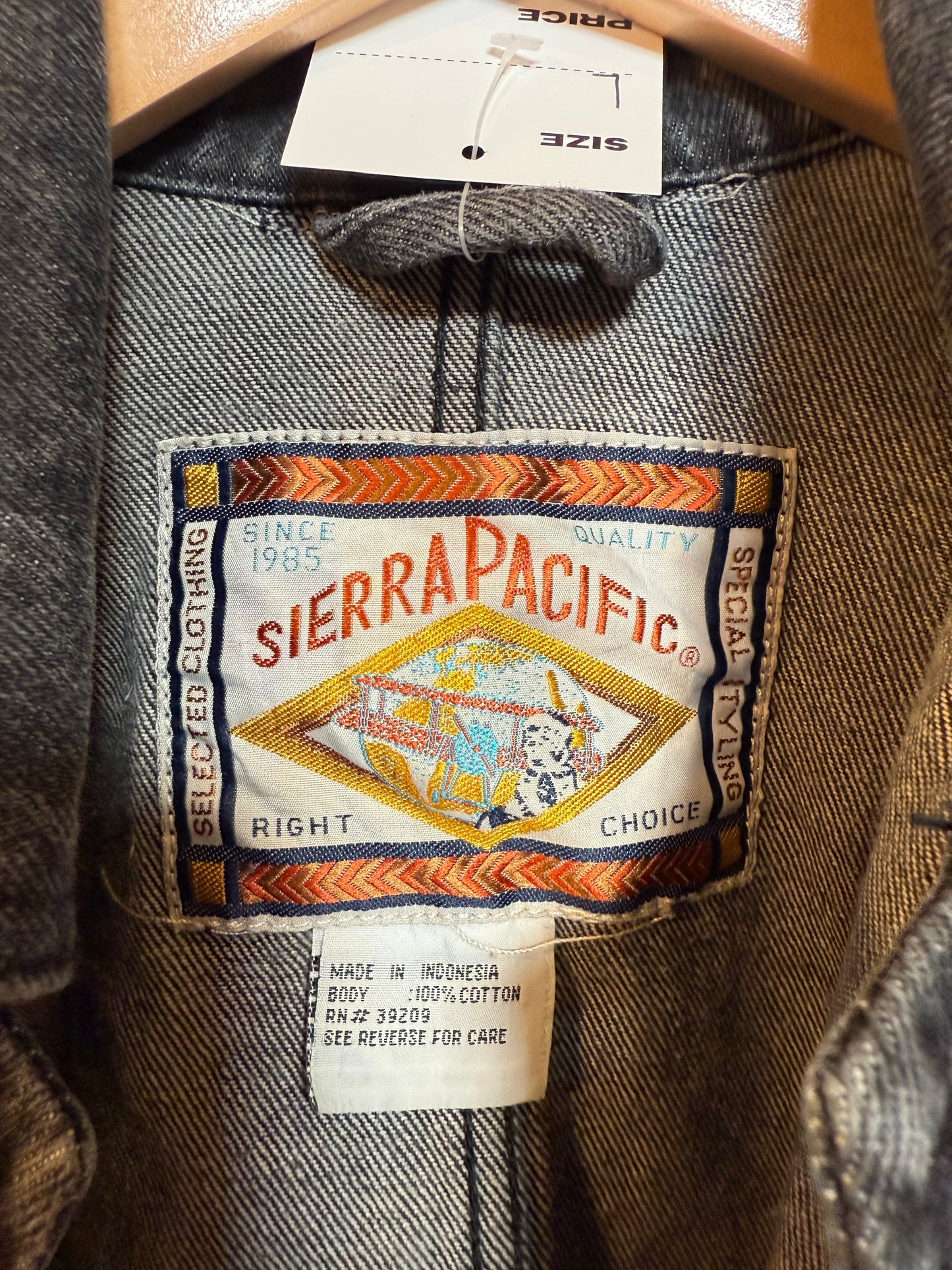 Sierra Pacific Black Long Denim Jacket (Size L)