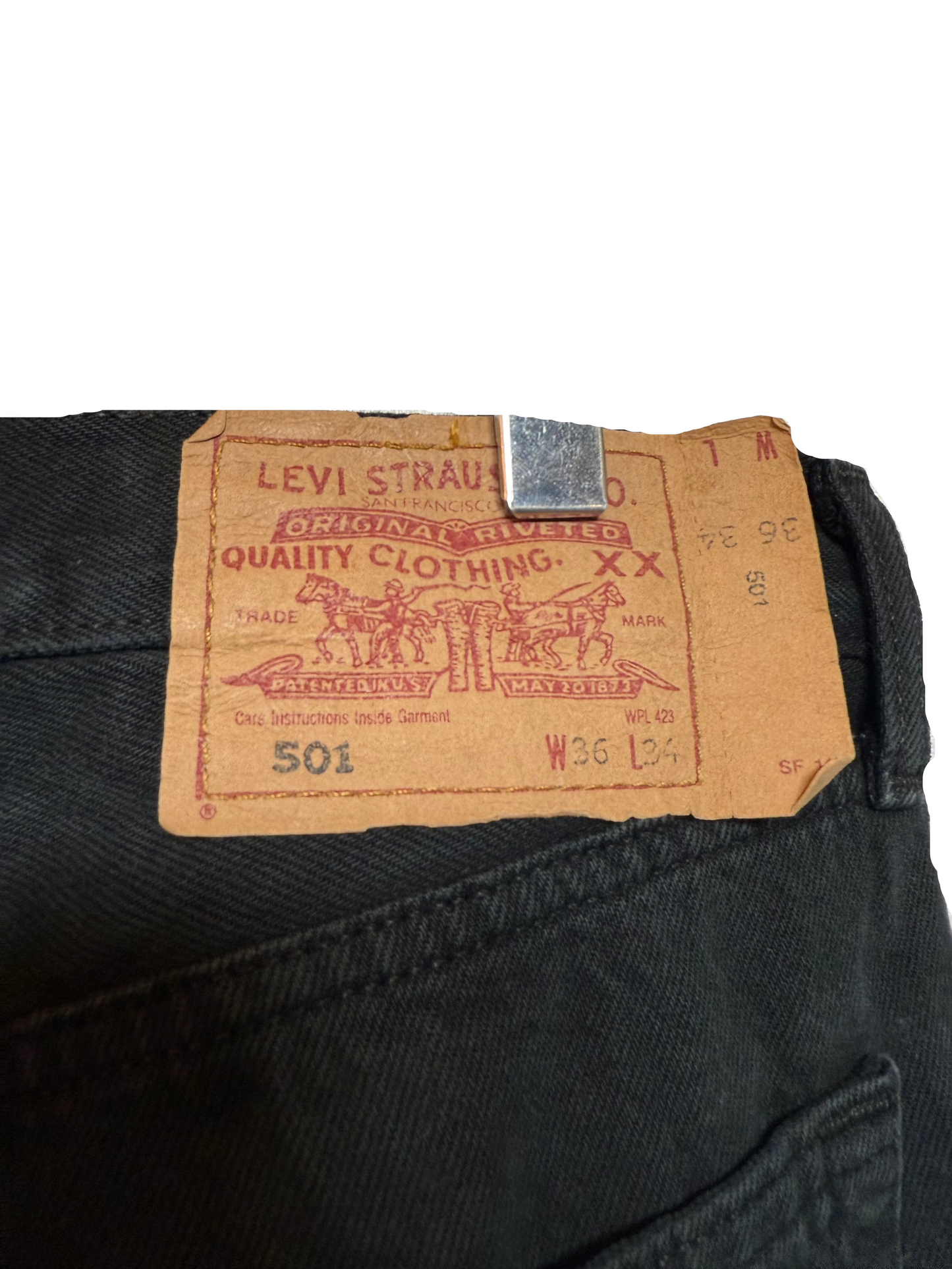 Levi 501 Black Jeans (36x34)