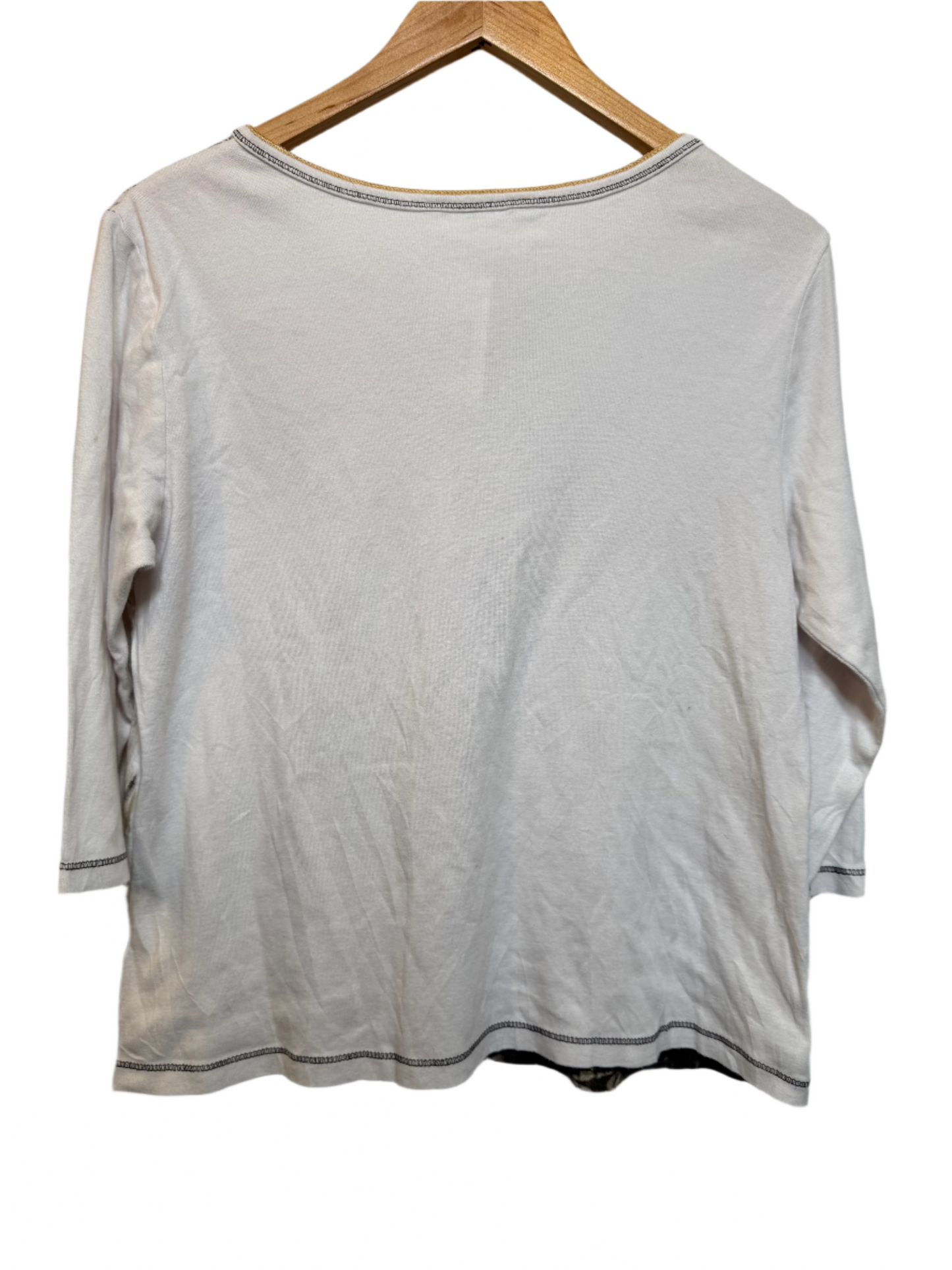Cream Embellished Women's Blouse (Size M)