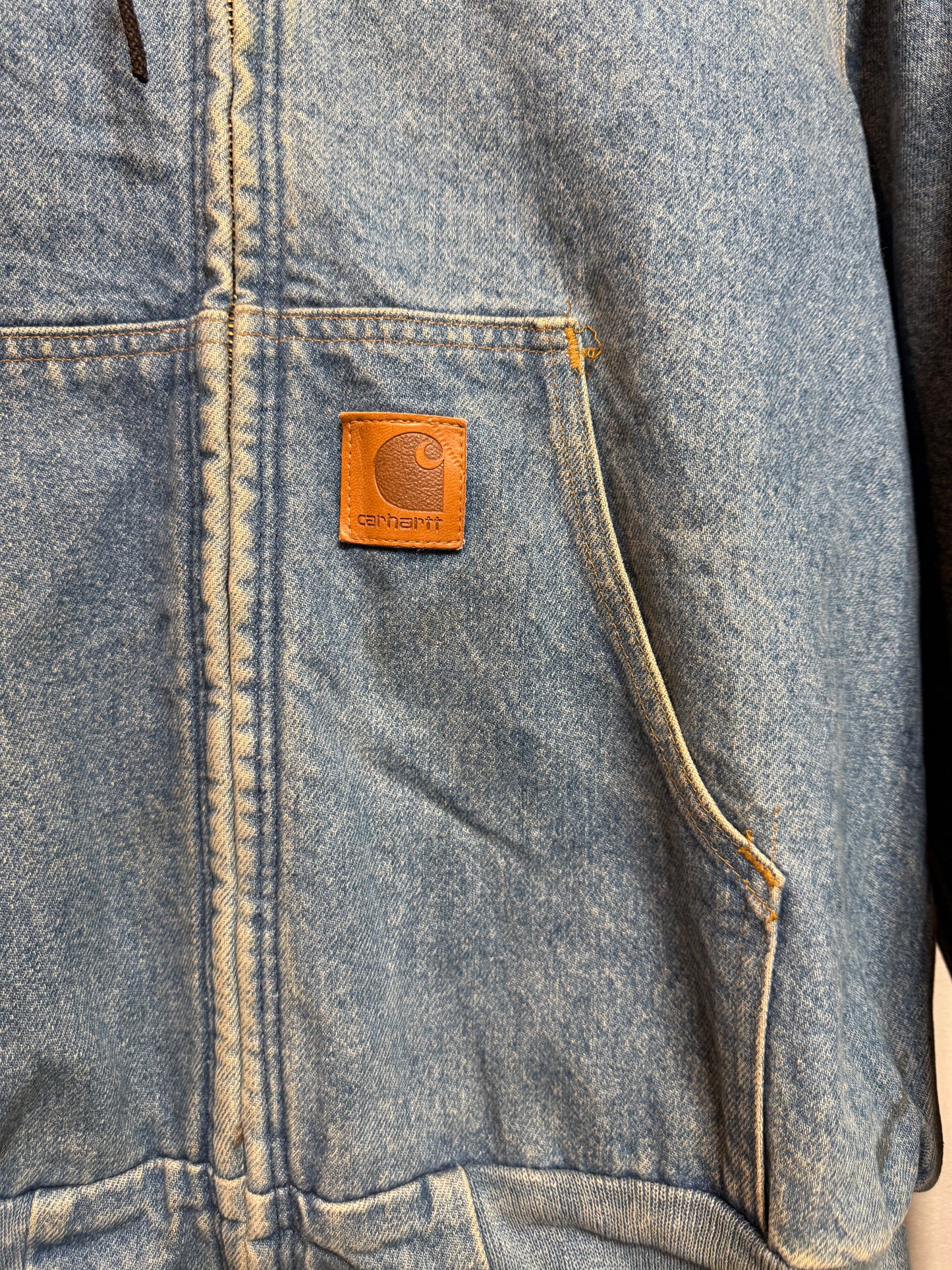 Carhartt Mens Blue Denim Hoodie (Size M)
