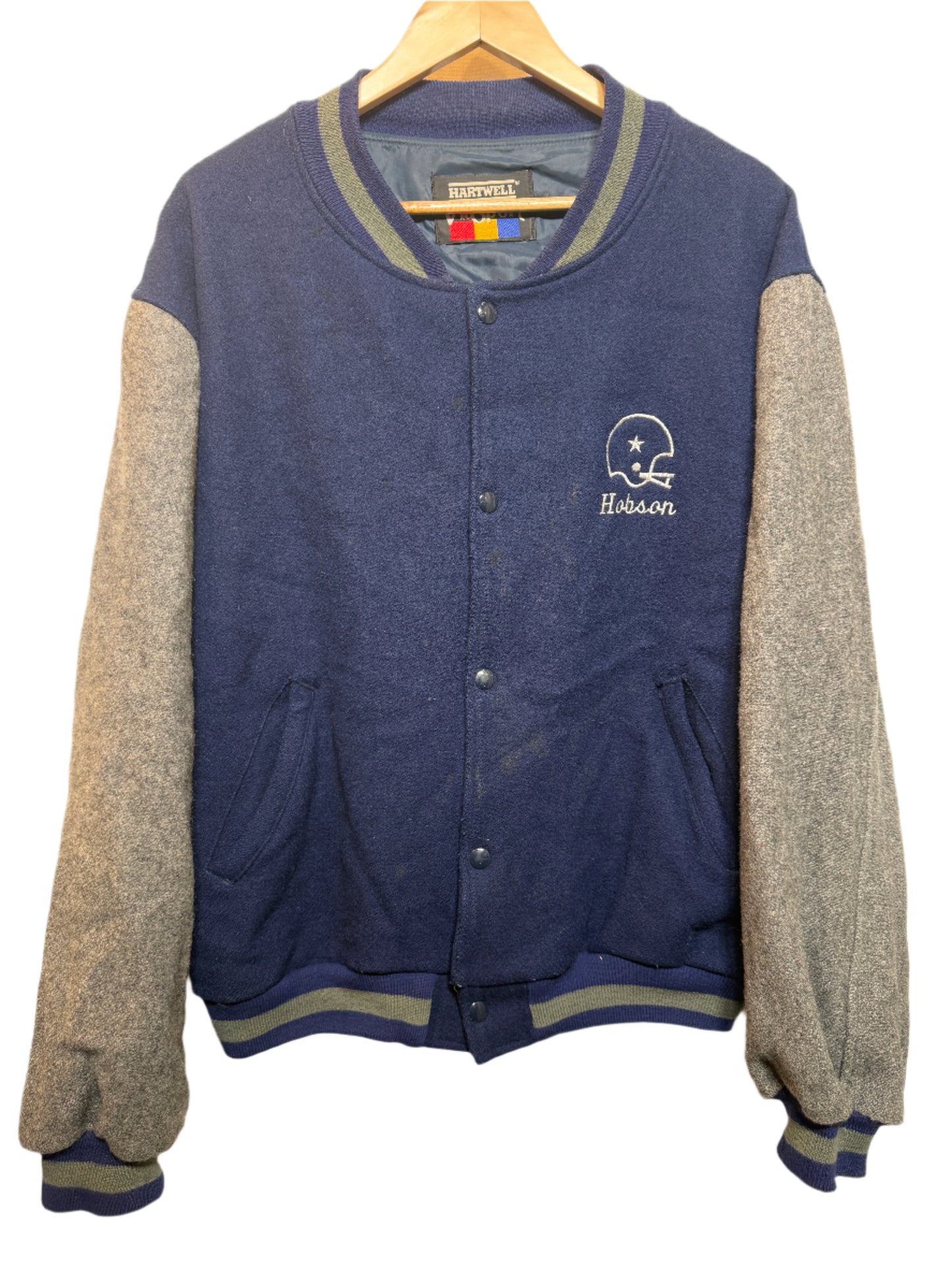 Hartwell Mens Blue Varsity Jacket (Size XL)