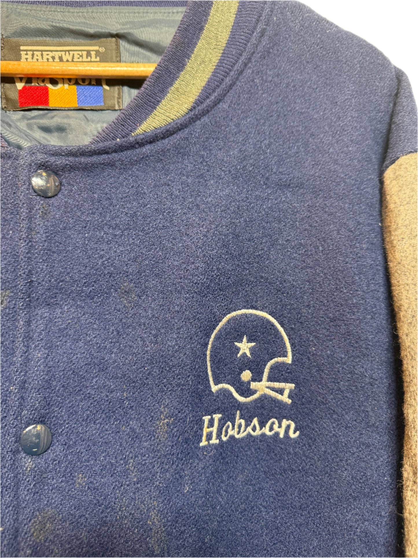 Hartwell Mens Blue Varsity Jacket (Size XL)