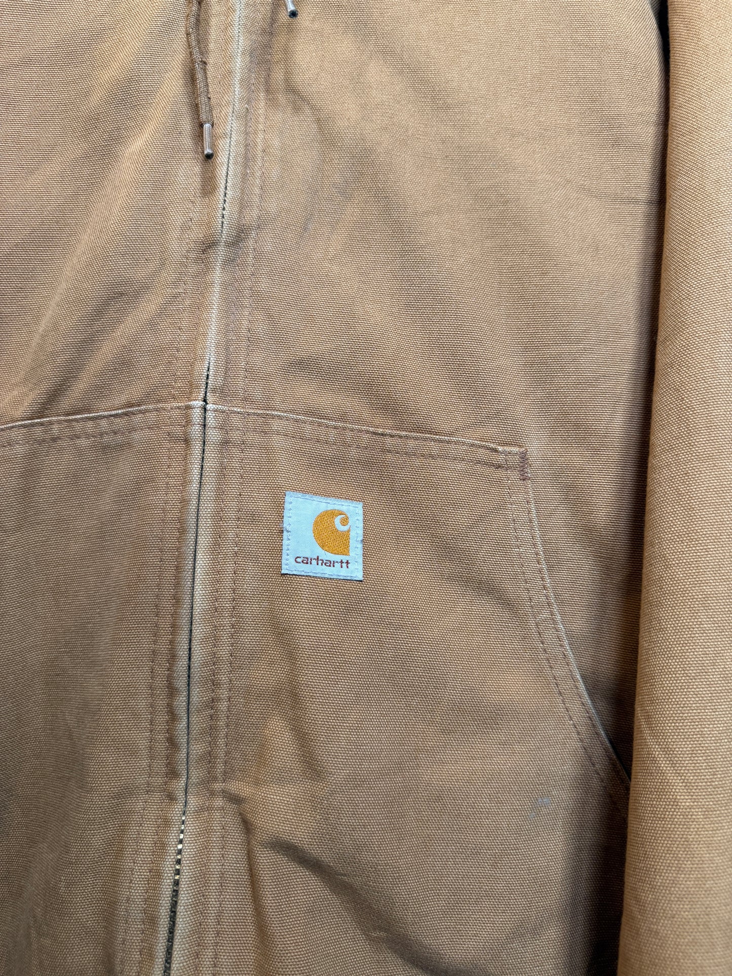 Carhartt Mens Beige Hooded Jacket (Size L)