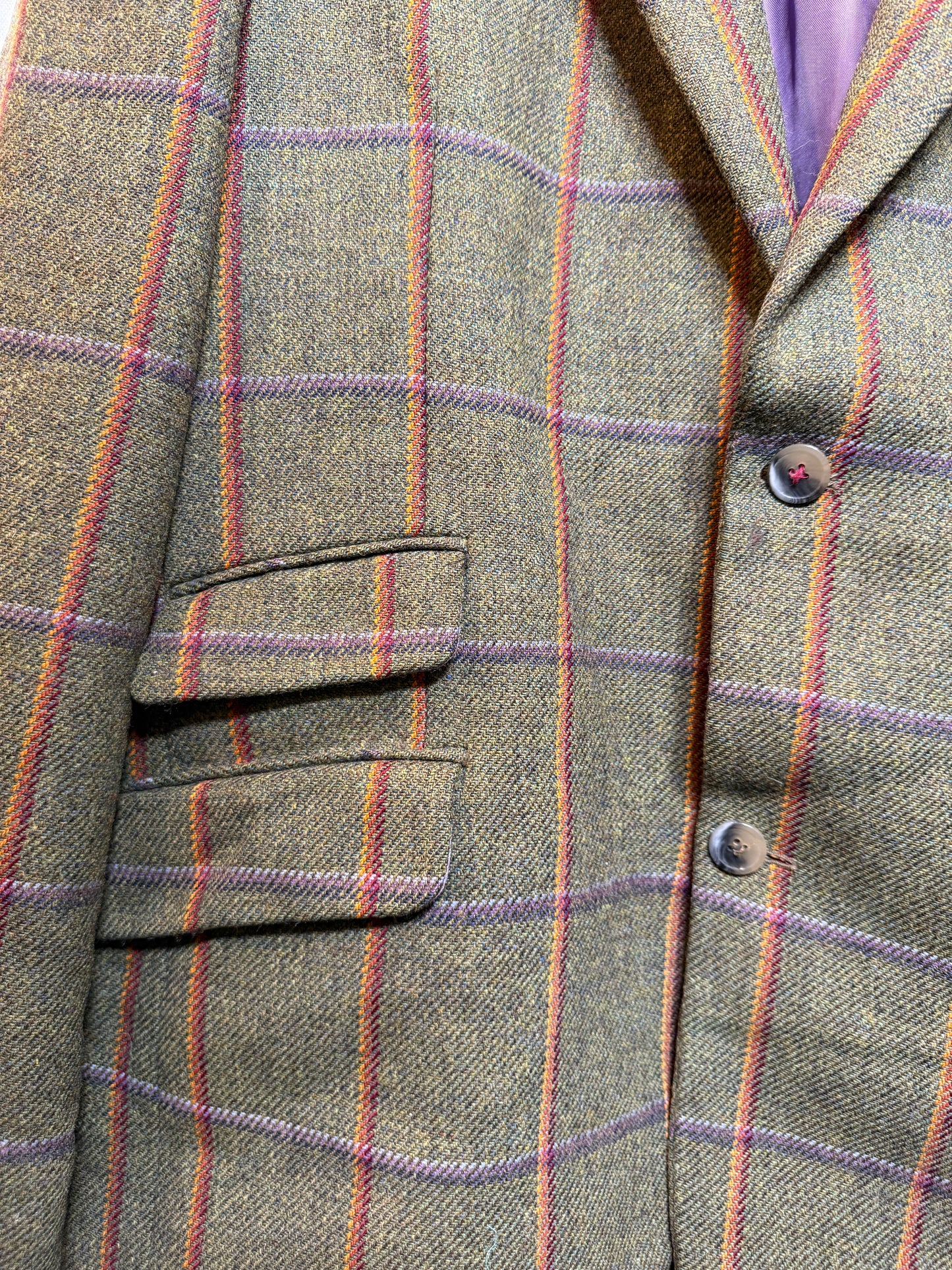 Peter Christian Mens Green Plaid Blazer (Size XXL)