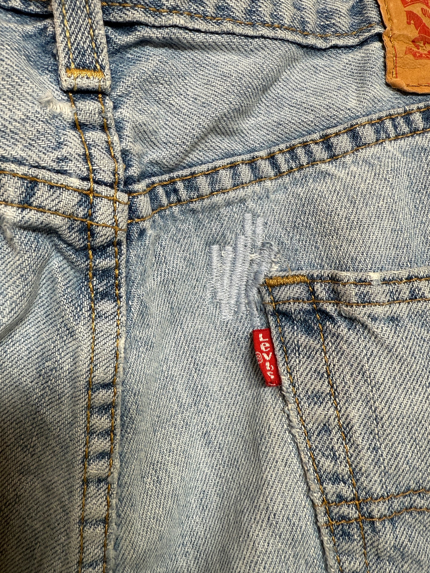 Levi 505 Mens Blue Denim Shorts (W36)