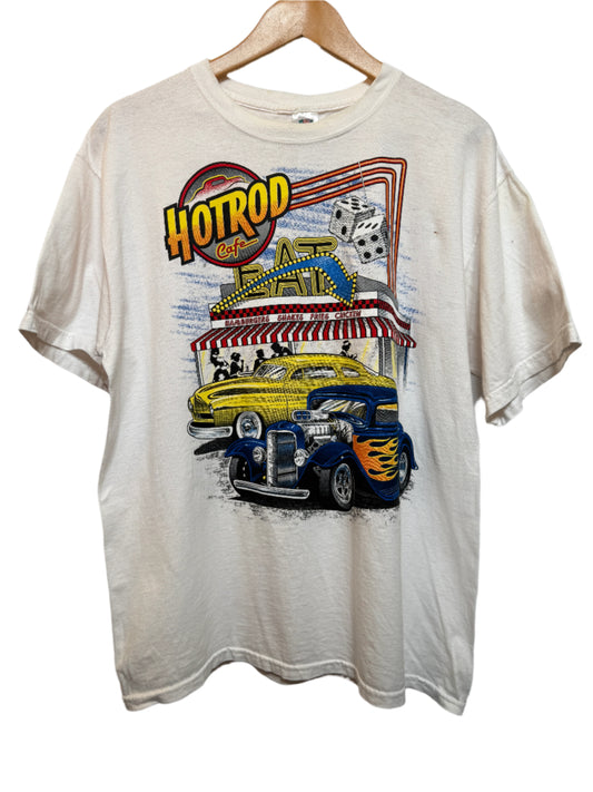 Hotrod Cafe Mens White T Shirt (Size L)