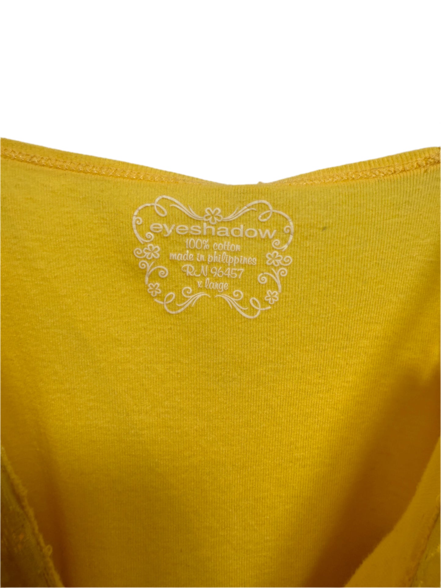Eyeshadow Women's Yellow Lace Top (Size XL)