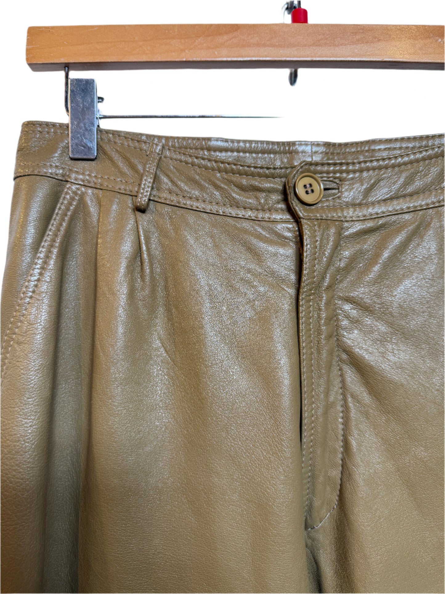 Brown Leather Women's Trousers (30x33)