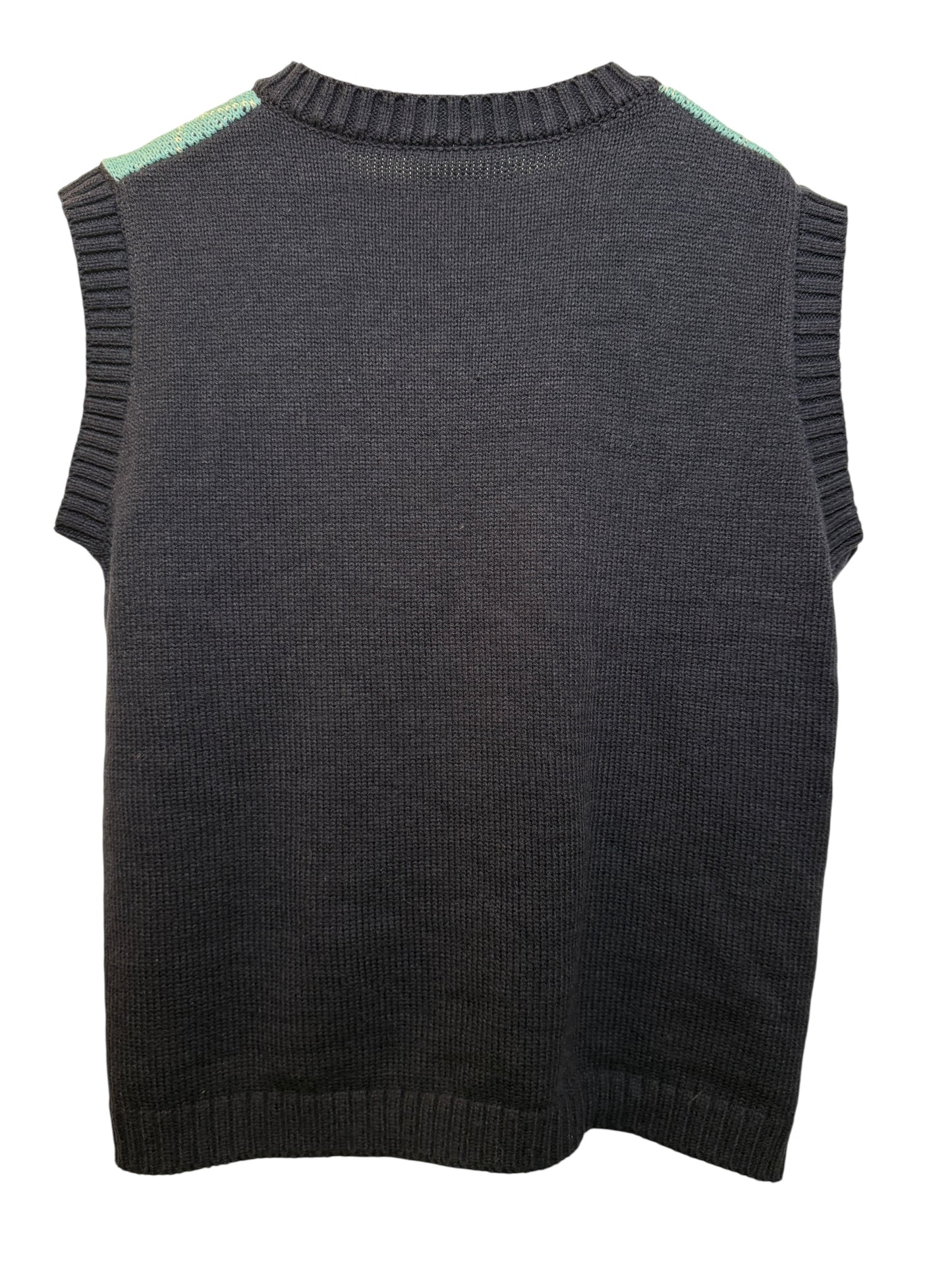 Blue Mens Argyle Knitted Vest (Size M)