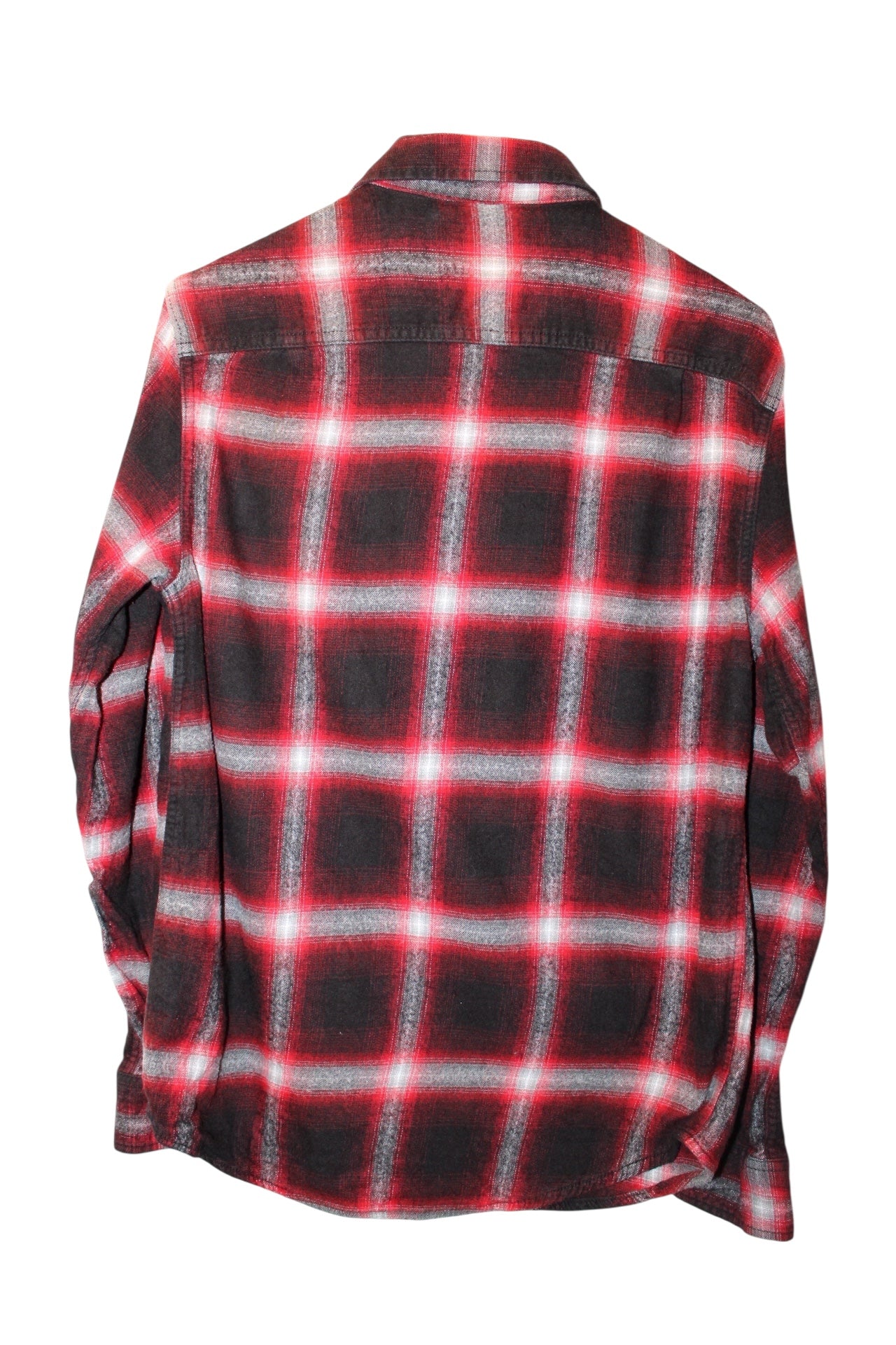 Plaid Red Mens Flannel Shirt (Size M)
