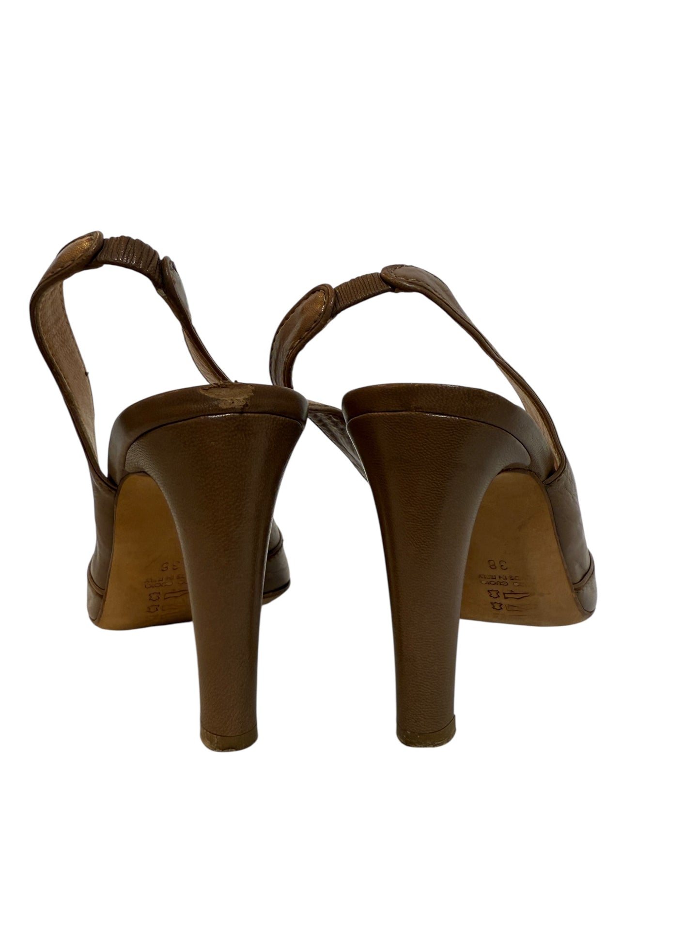 Larizia caramel Leather High Heels (UK 5)