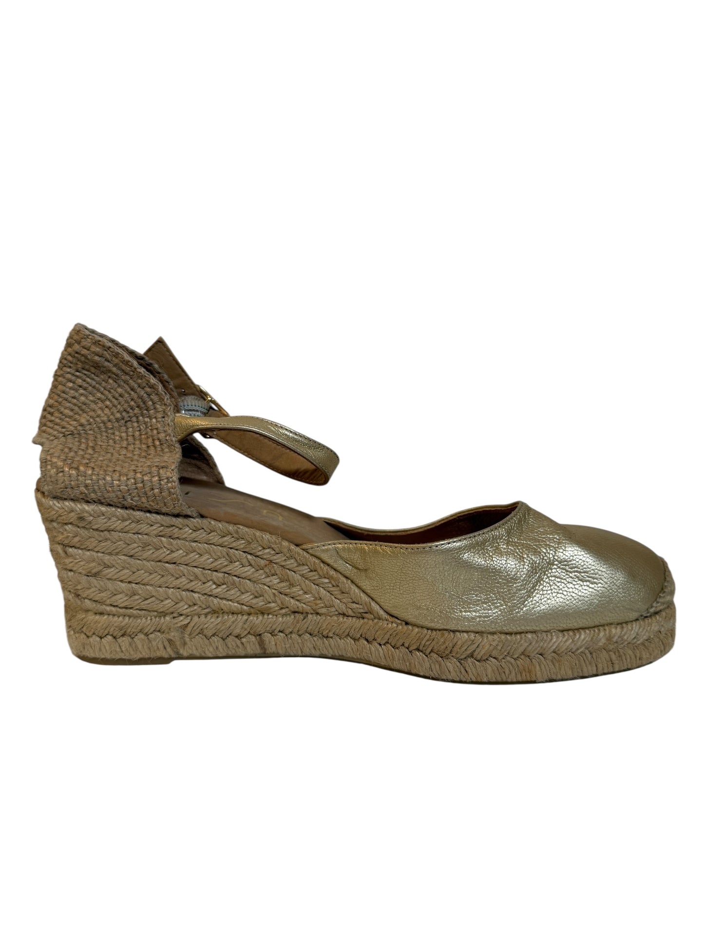 Unisa Gold Metallic Wedge Sandals (Size 8) EU 41