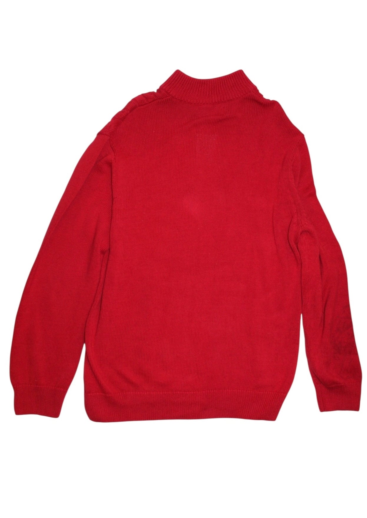 Chaps Ralph Lauren Mens Red Knitted Quarter Zip (Size XL)