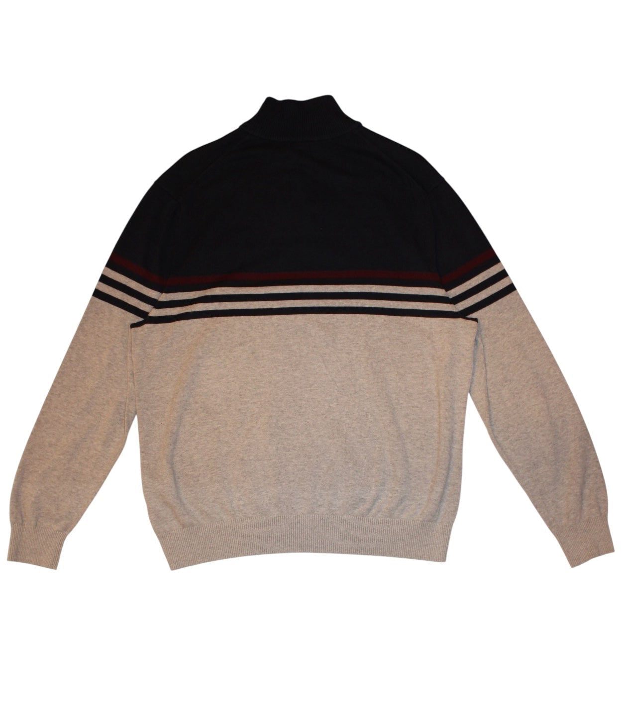 Nautica Mens Striped Navy Quarter Zip (Size XL)