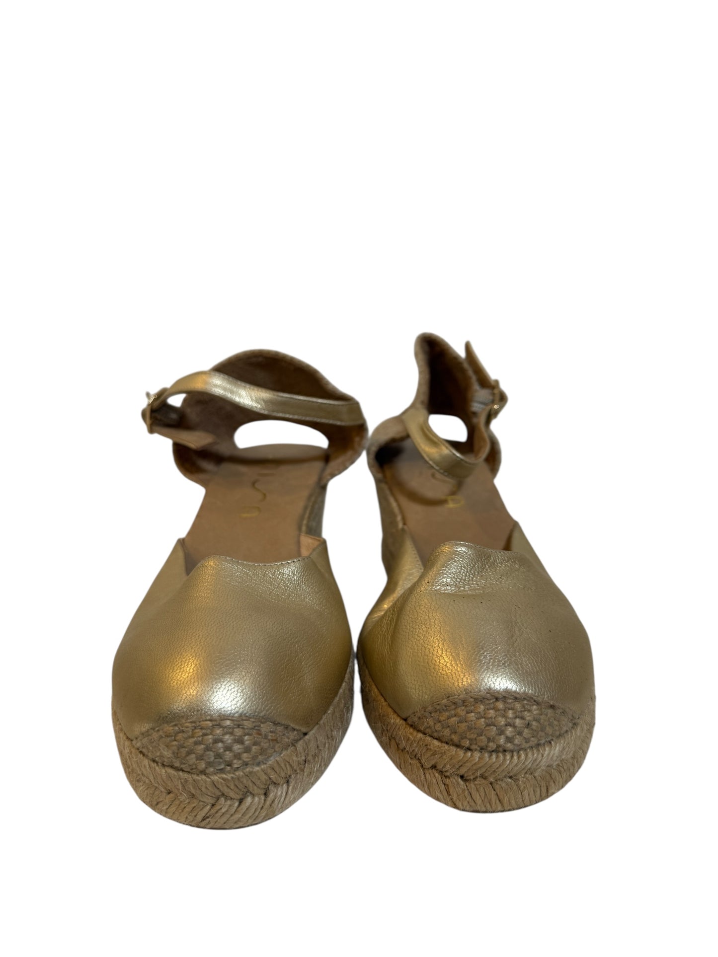 Unisa Gold Metallic Wedge Sandals (Size 8) EU 41
