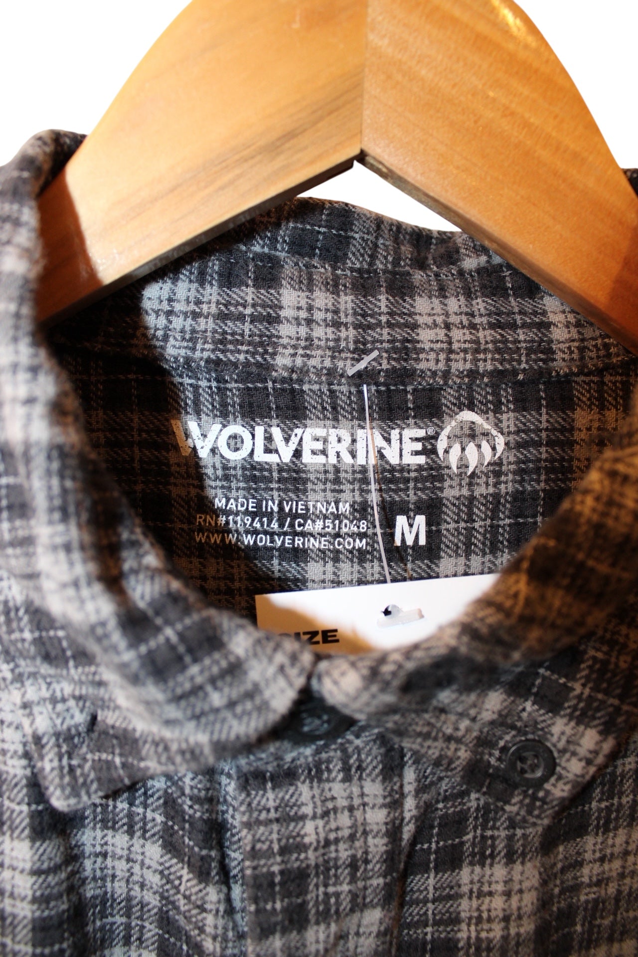 Wolverine Mens Grey Plaid Flannel Shirt (Size M)