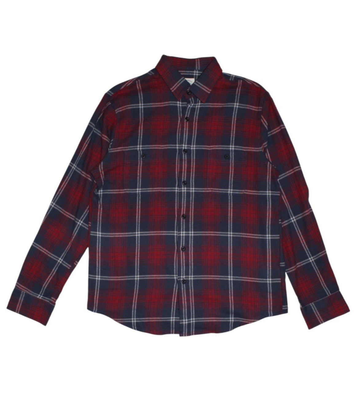 True Craft Mens Red Plaid Flannel Shirt (Size L)