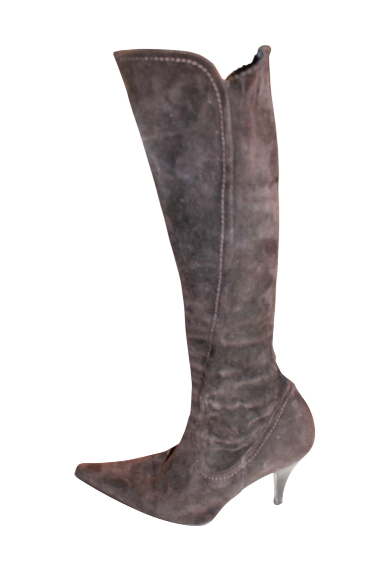 Brown Suede Heeled Boots (Size 4.5)