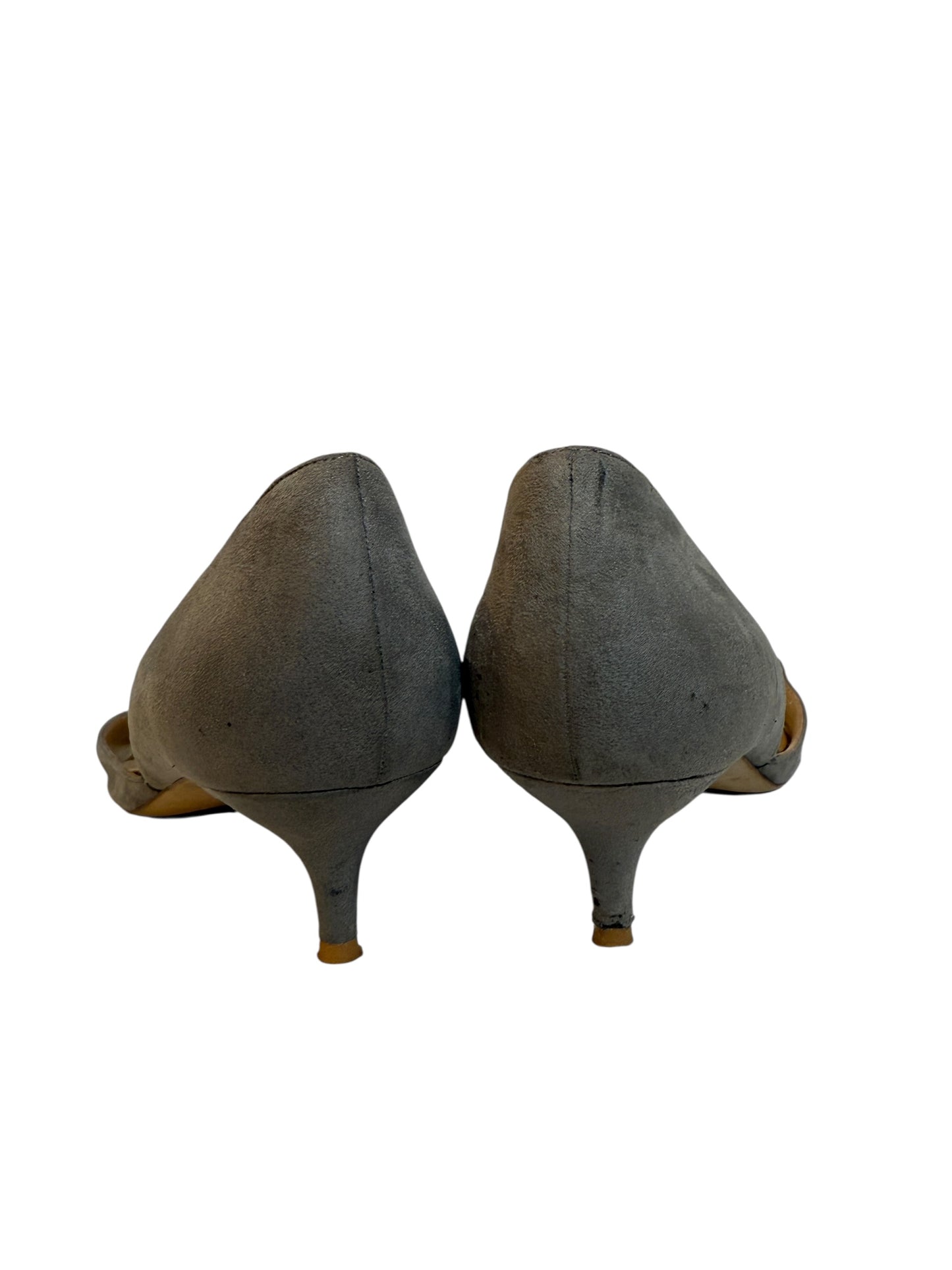 Grey Suede Kitten Heels (Size 7)