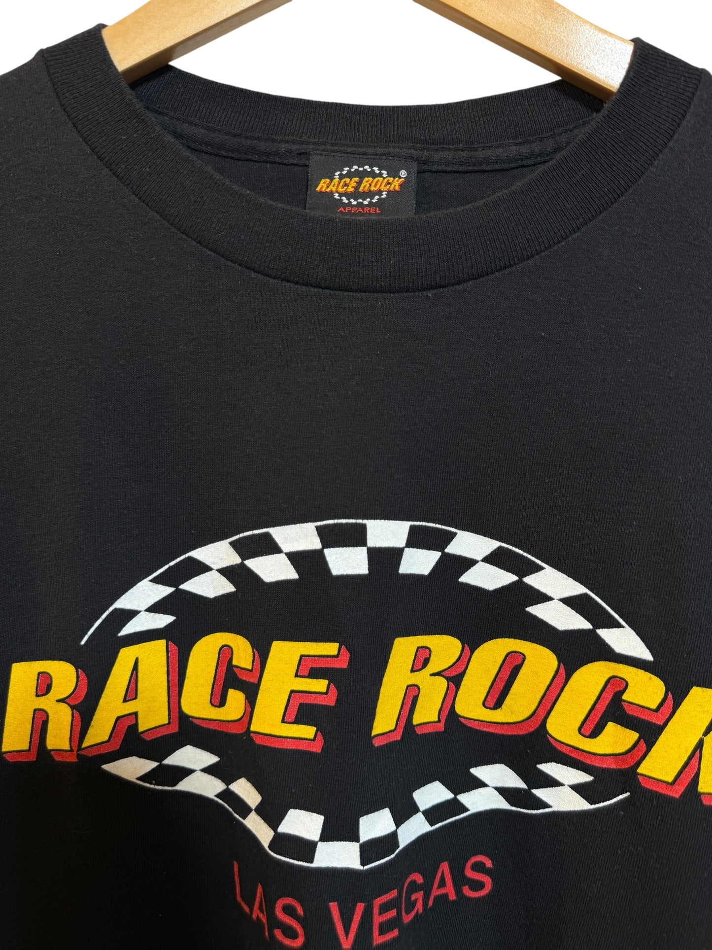 Race Rock Mens Black T Shirt (Size XXL)