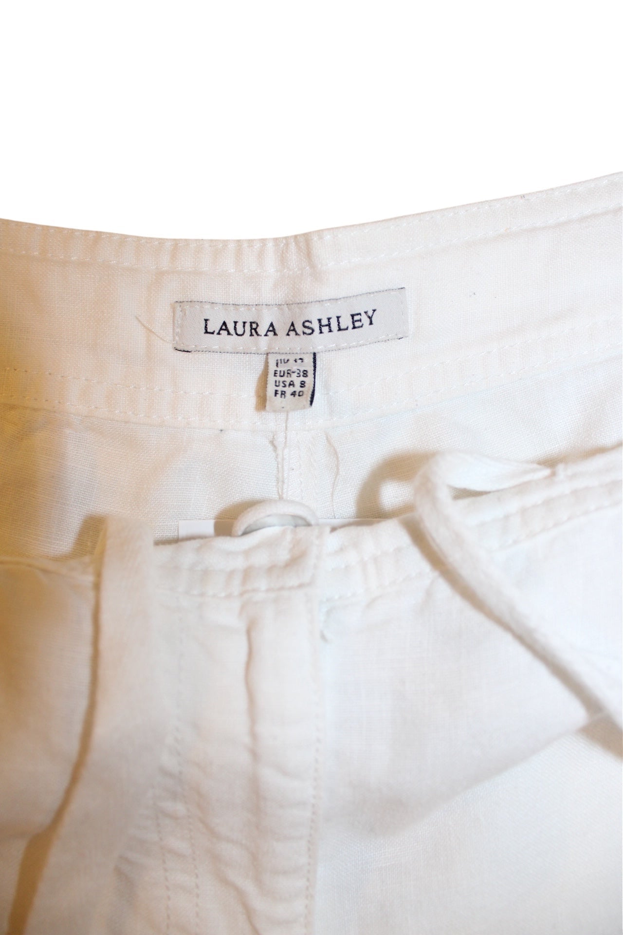 Laura Ashley White Linen Trousers (34x31)