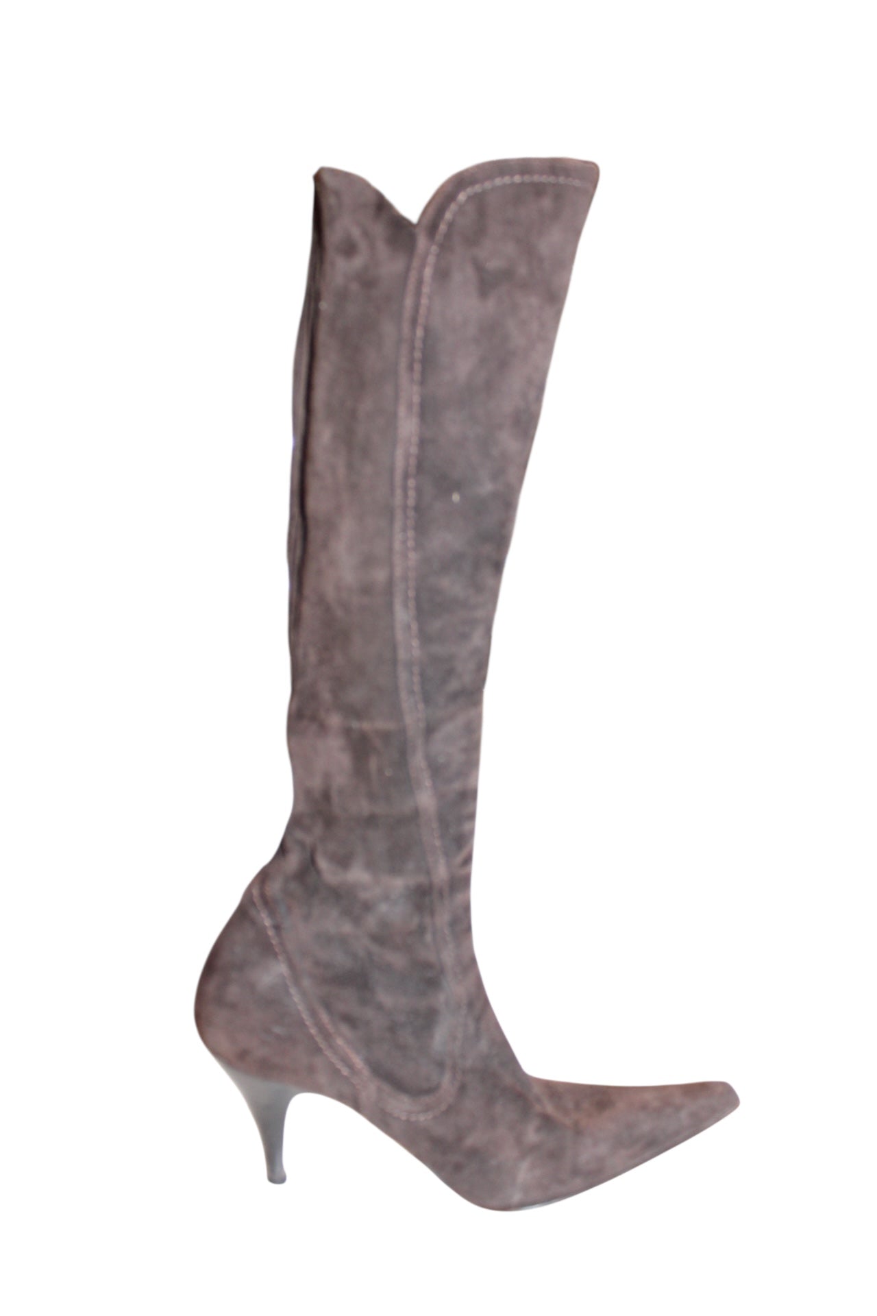 Brown Suede Heeled Boots (Size 4.5)