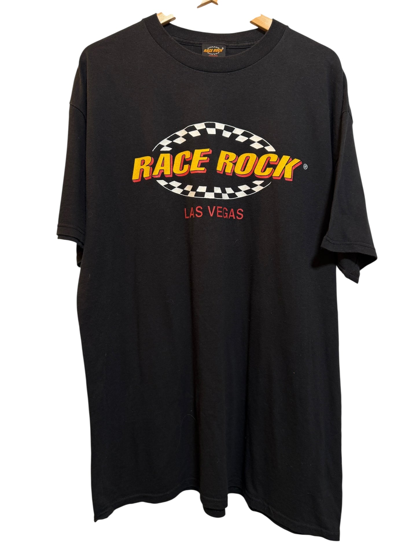 Race Rock Mens Black T Shirt (Size XXL)