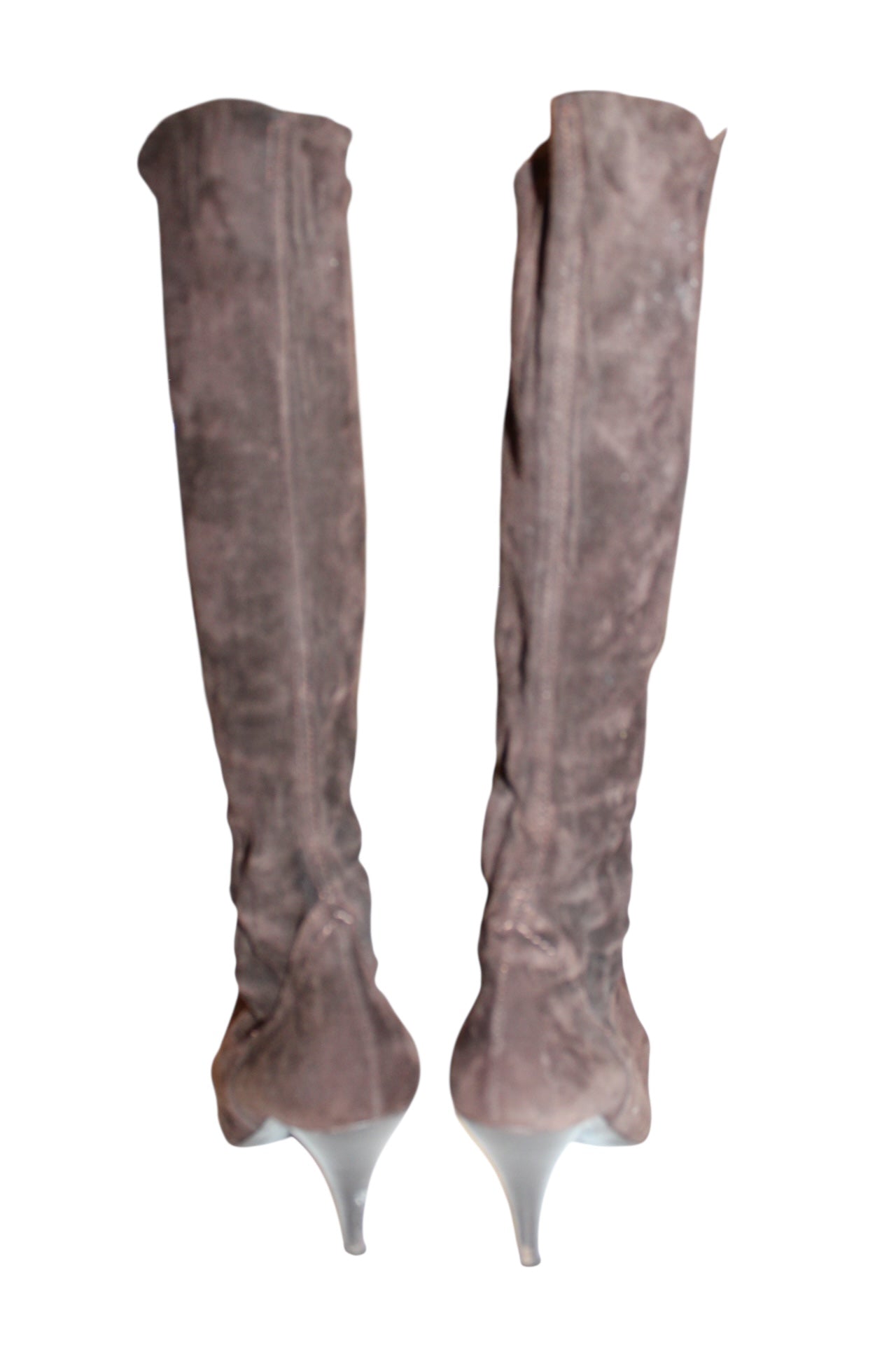 Brown Suede Heeled Boots (Size 4.5)