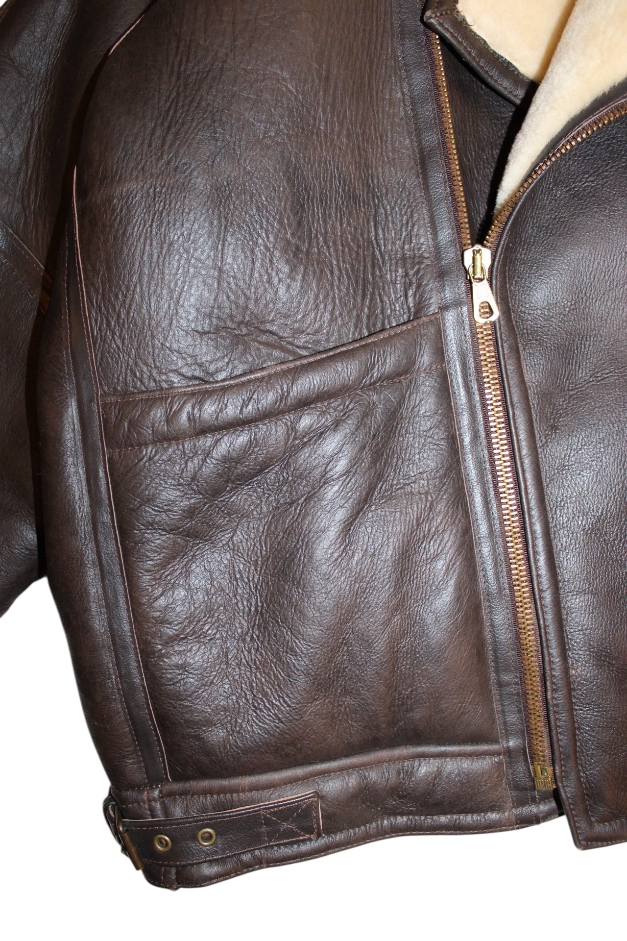 Sardar Mens Flying Sheepskin Jacket (Size XL)