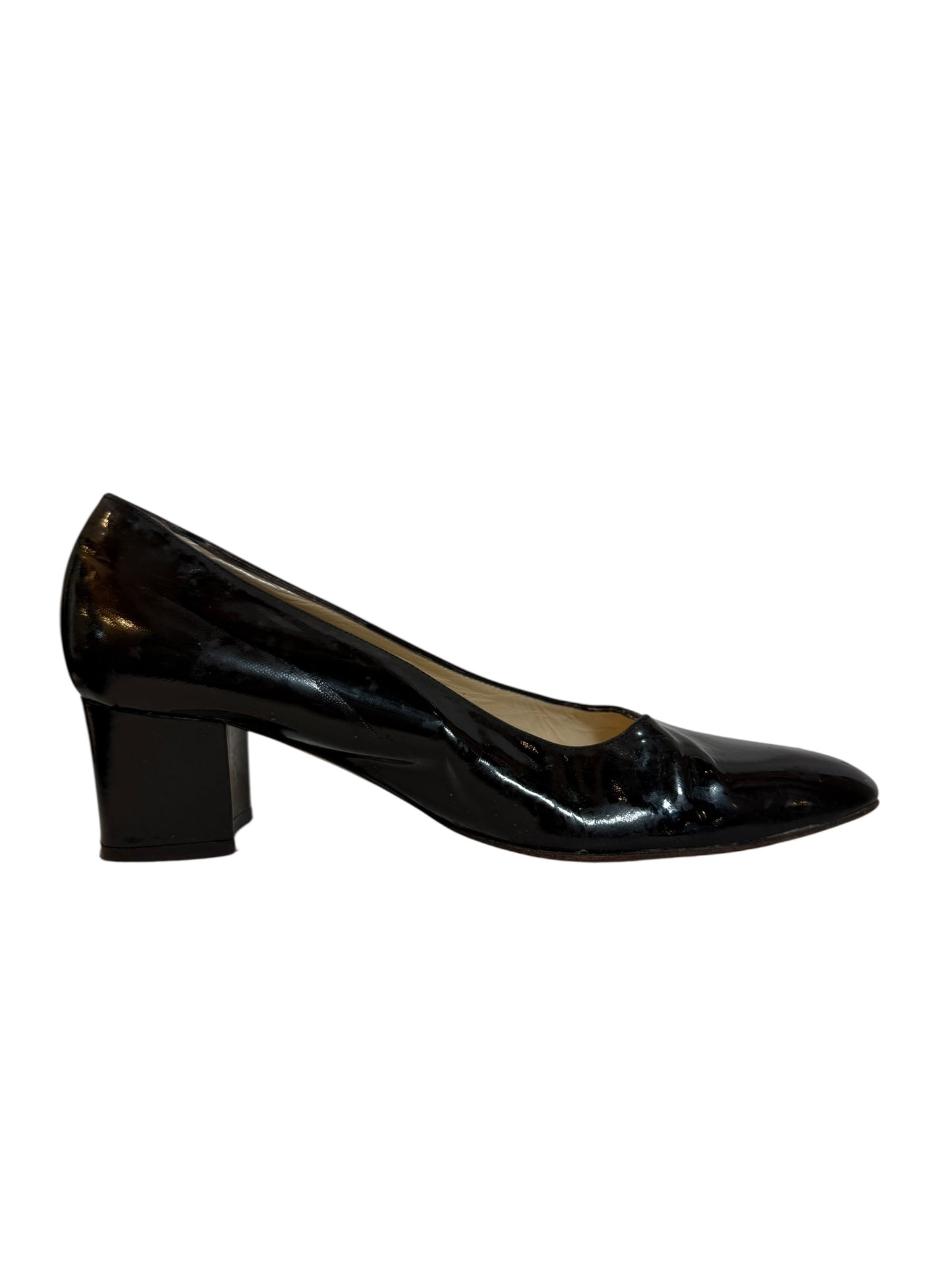 Esino Women's Black Patent Leather Heels (Size 4