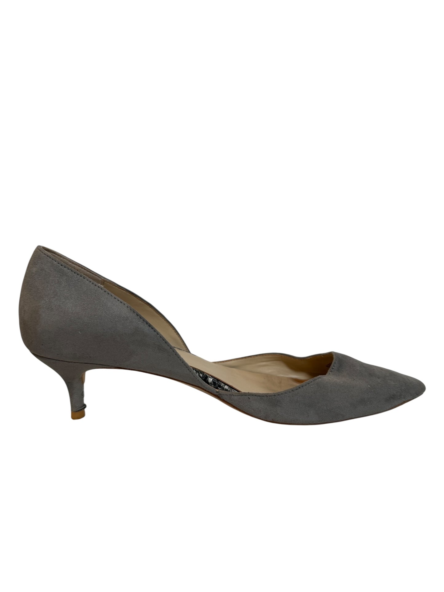 Grey Suede Kitten Heels (Size 7)