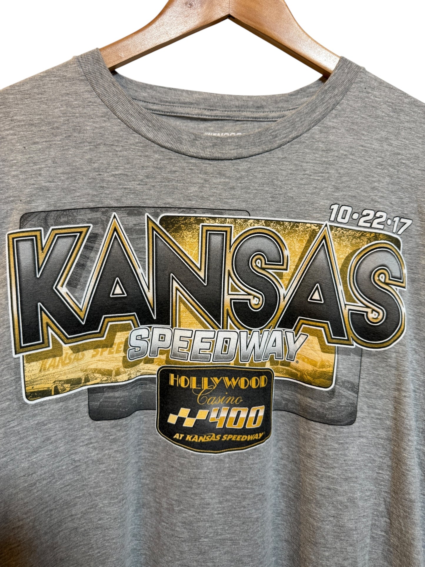 Kansas Speedway Mens Grey T Shirt (Size XXL)