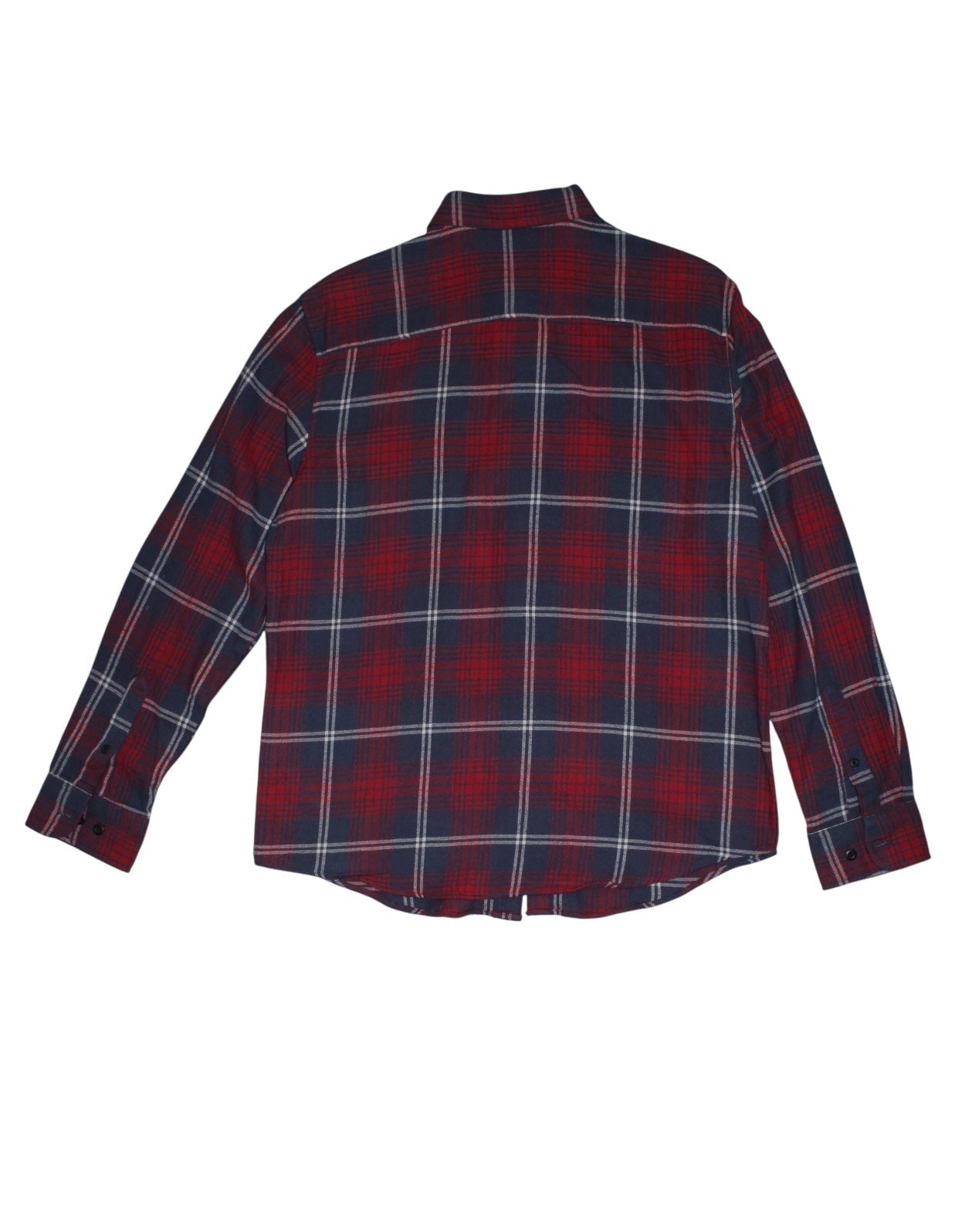 True Craft Mens Red Plaid Flannel Shirt (Size L)