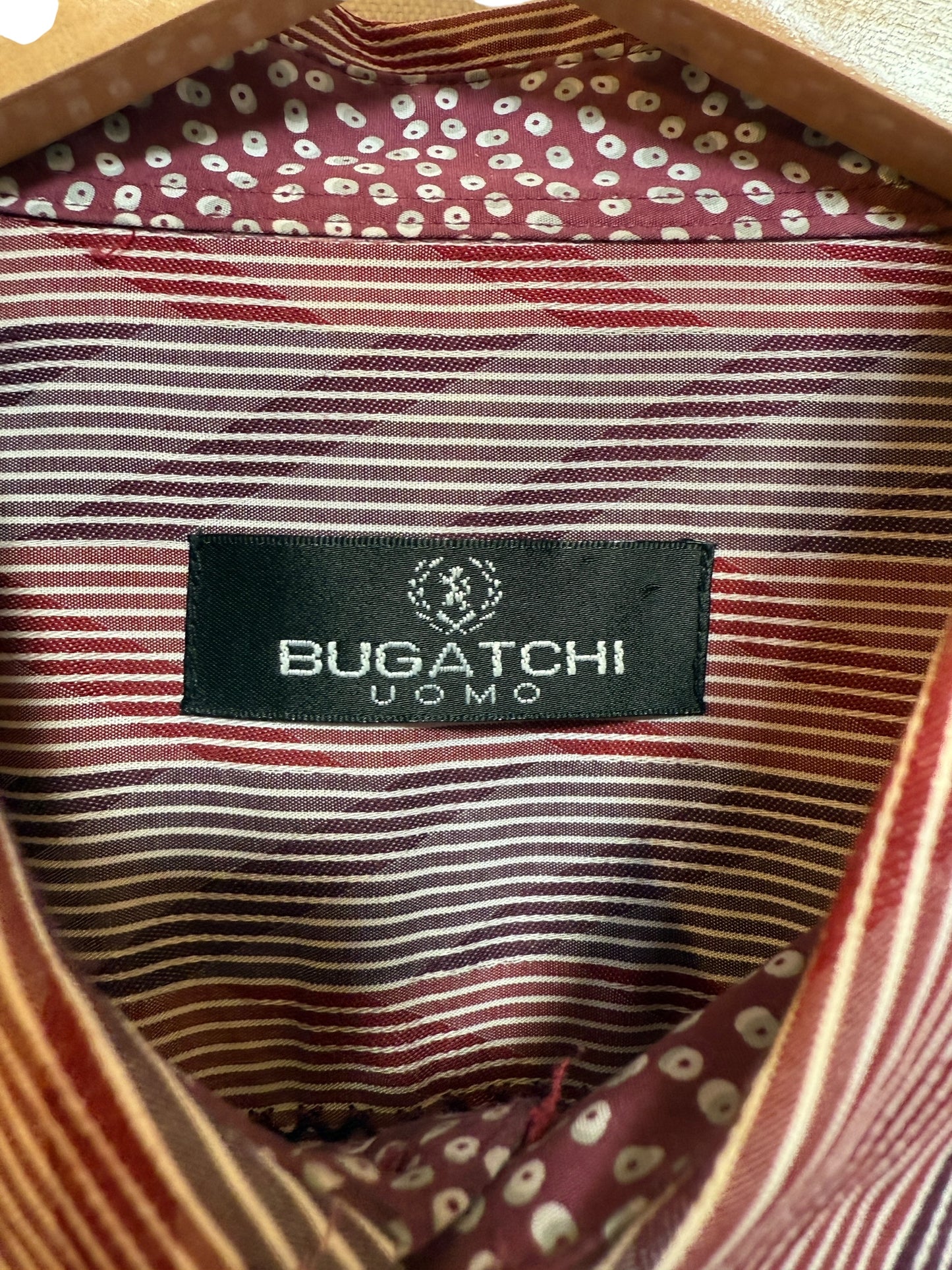 Bugatchi Mens Red Long Sleeved Shirt (Size XL)