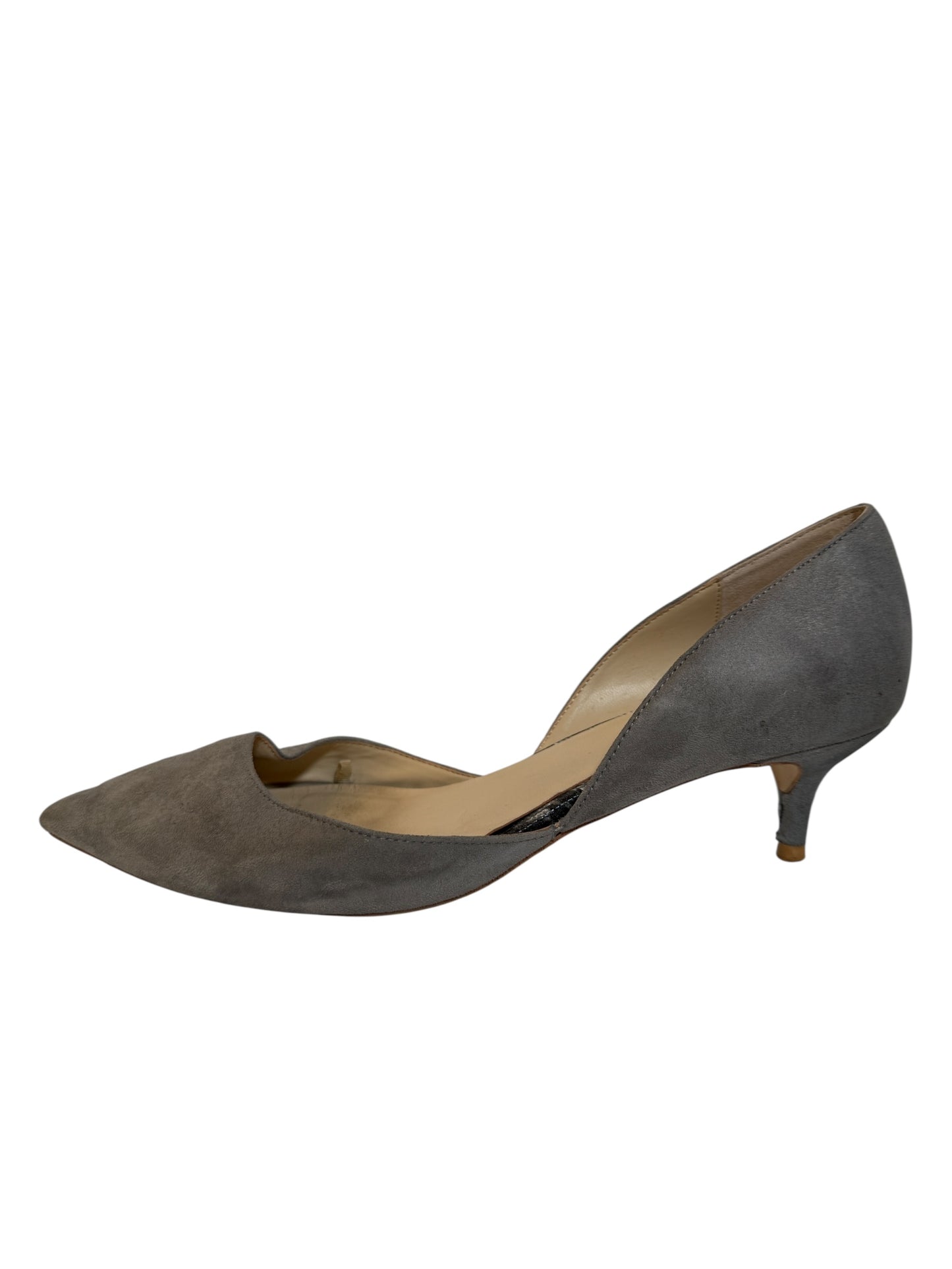 Grey Suede Kitten Heels (Size 7)