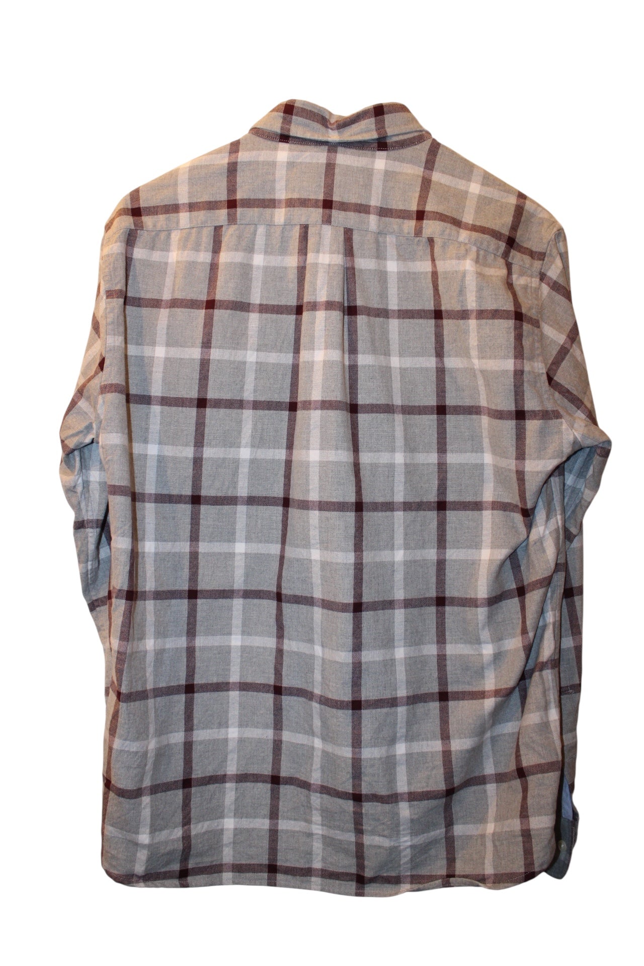 Bonobos Mens Grey Plaid Flannel Shirt (Size M)