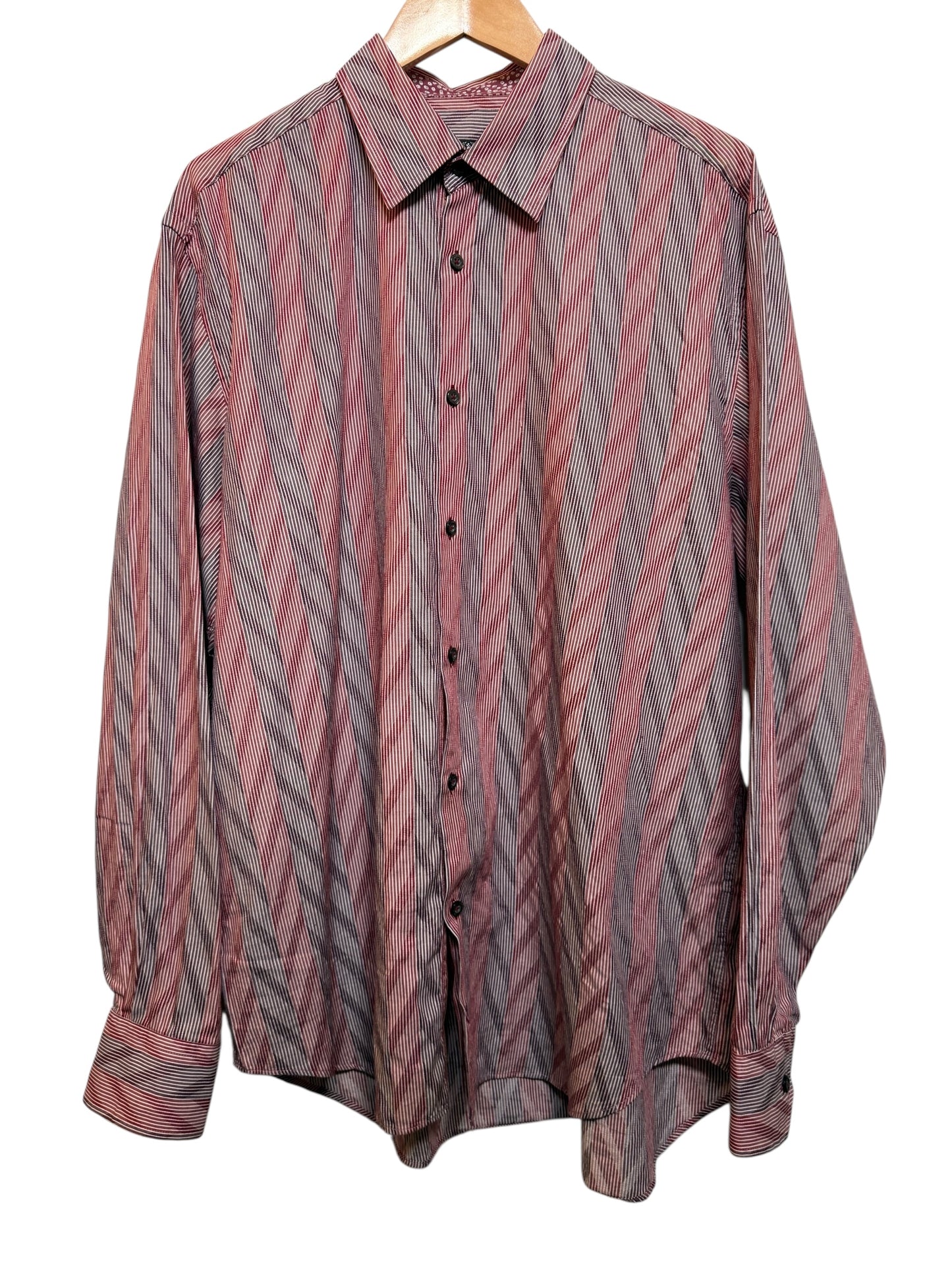 Bugatchi Mens Red Long Sleeved Shirt (Size XL)