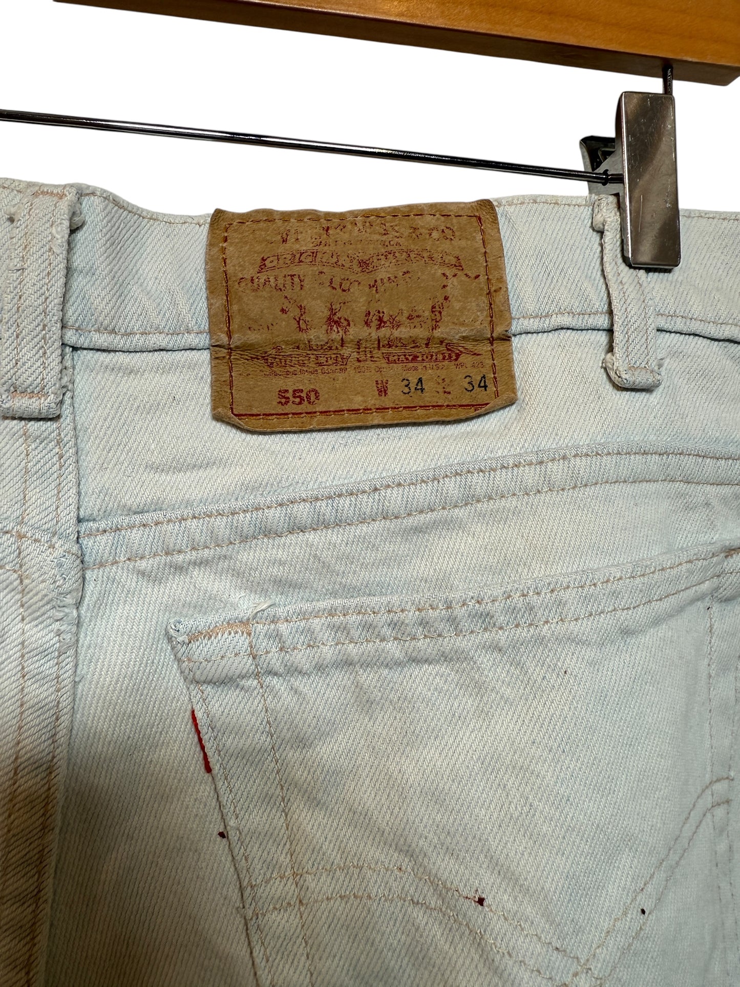 Levi 550 White Denim Shorts (Size L)