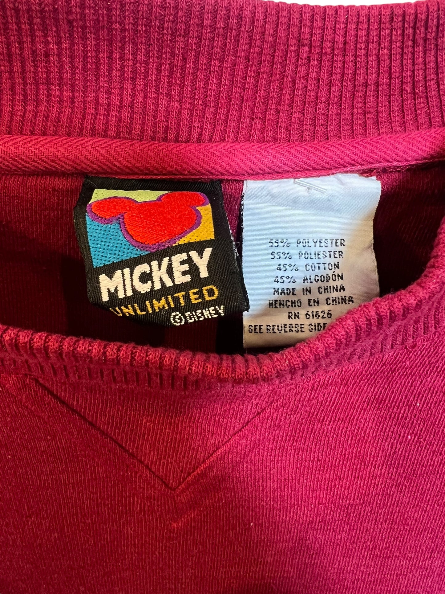 Red and Navy Mickey Sweatshirt (Size L)